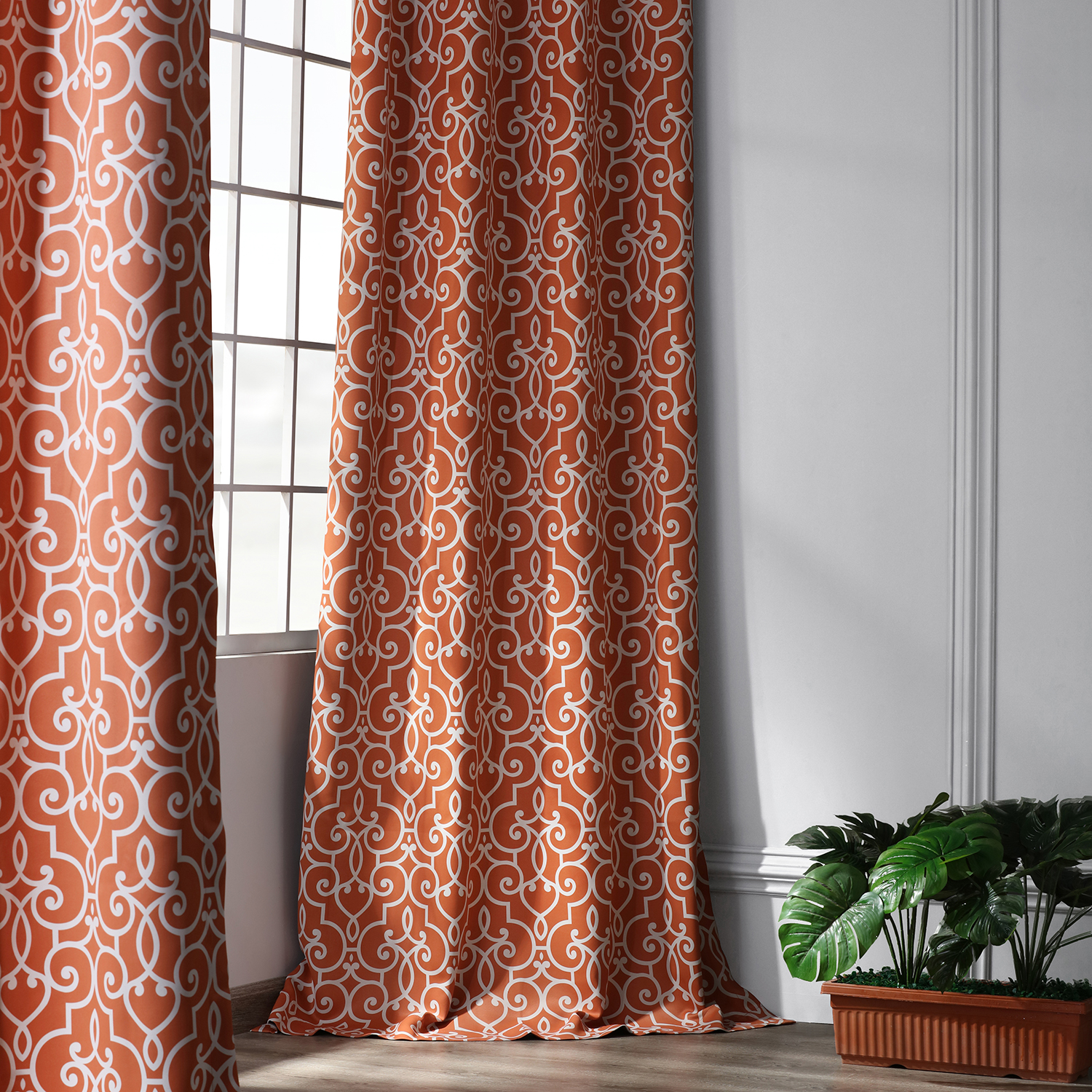 Nouveau Rust Blackout Room Darkening Curtain