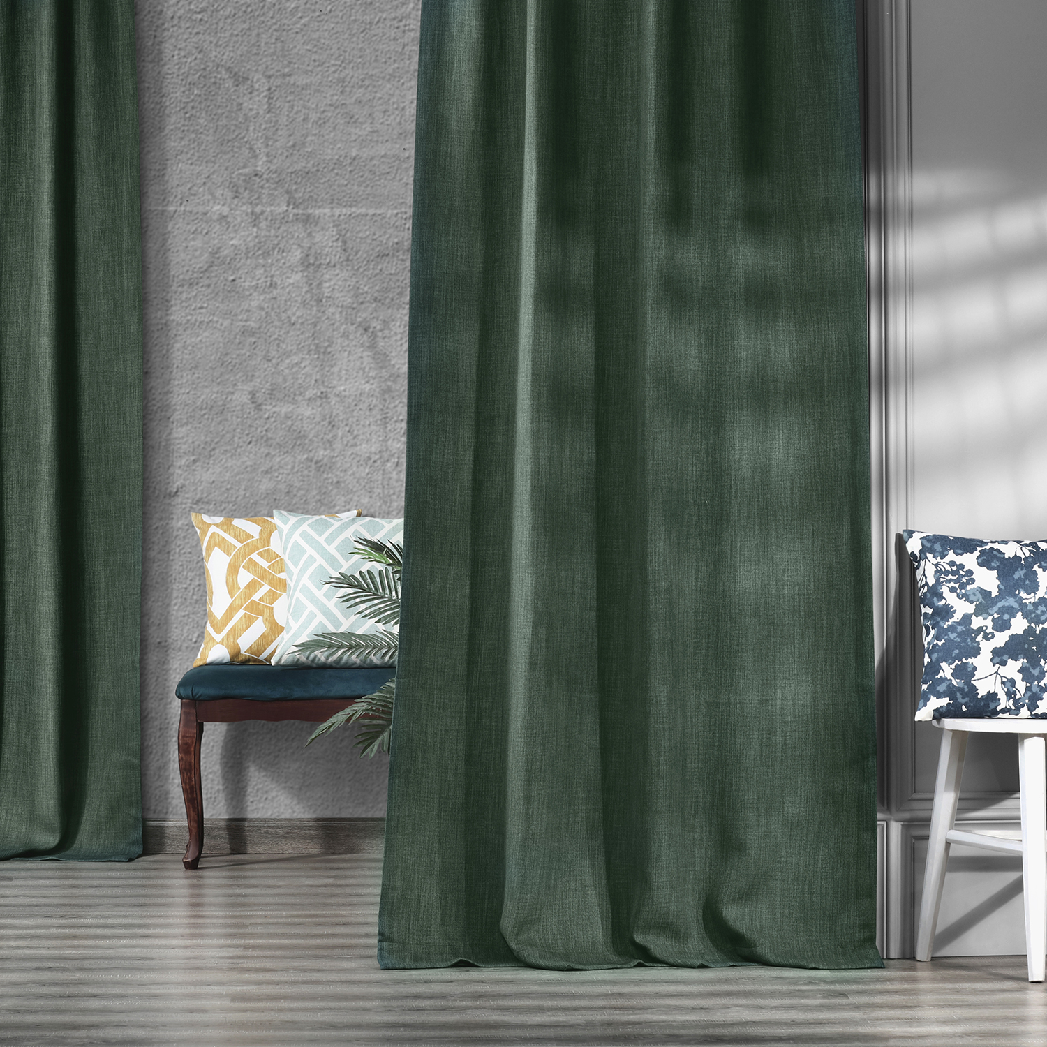 Pine Forest Green Bellino Blackout Room Darkening Curtain