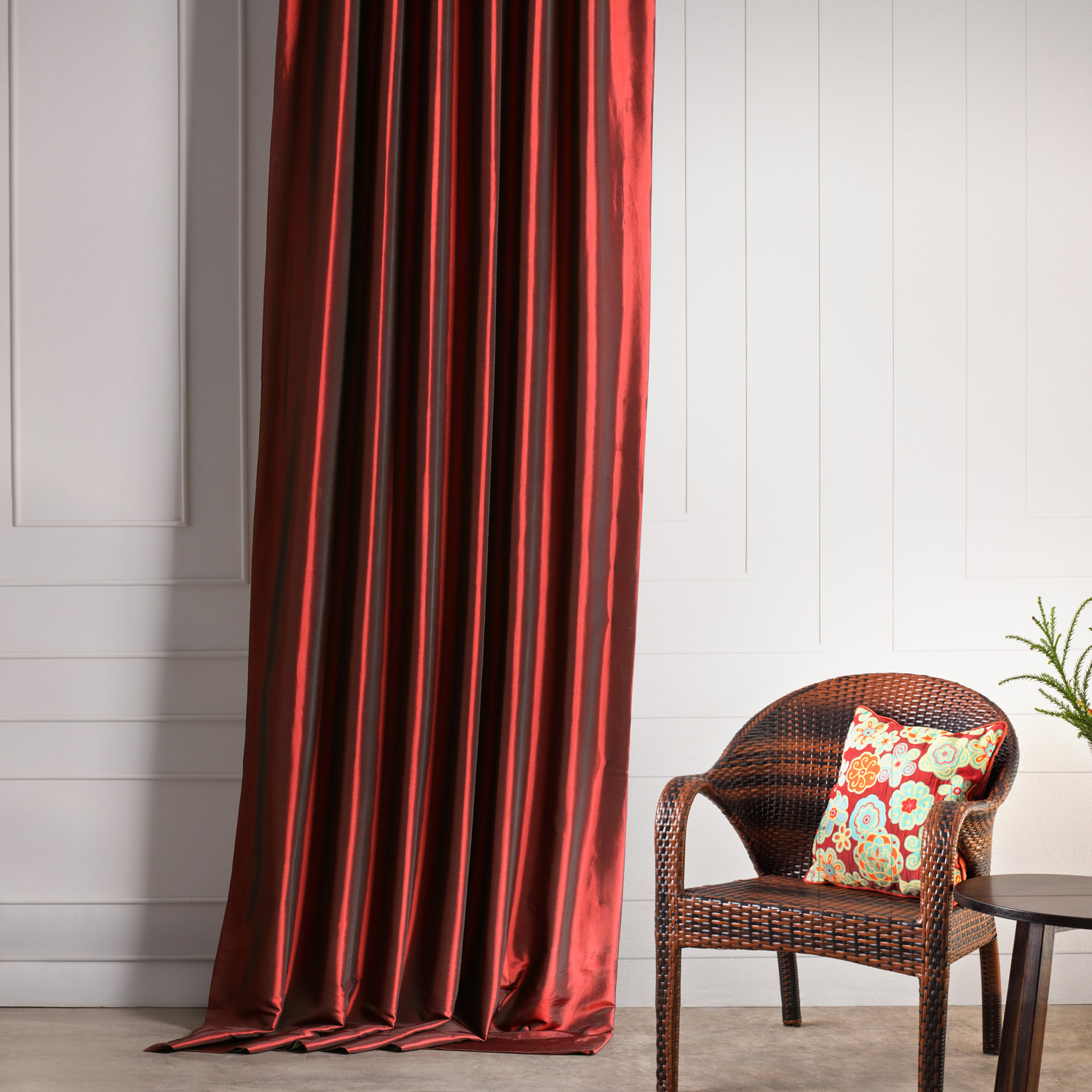 Syrah Blackout Faux Silk Taffeta Curtain