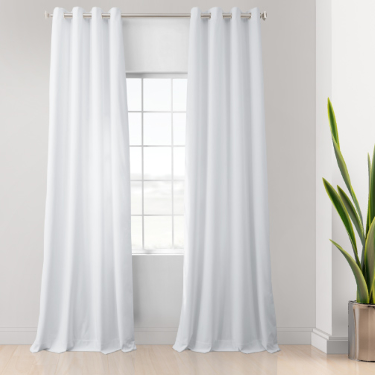 Pillow White Heritage Plush Velvet Grommet Curtain