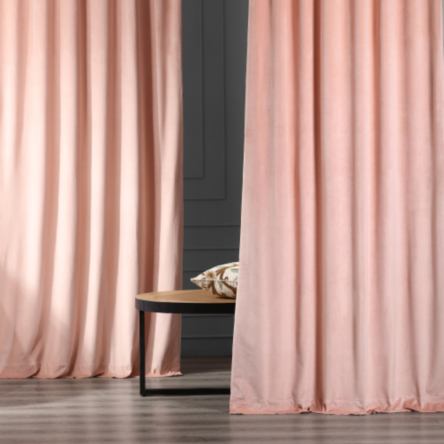 Peach Blossom Heritage Plush Velvet Curtain