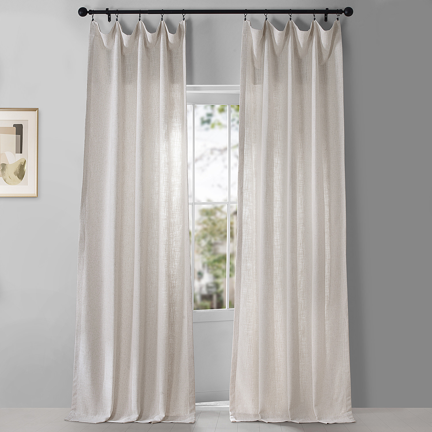 Coconut Cream Belgian Heavy Faux Linen Curtain