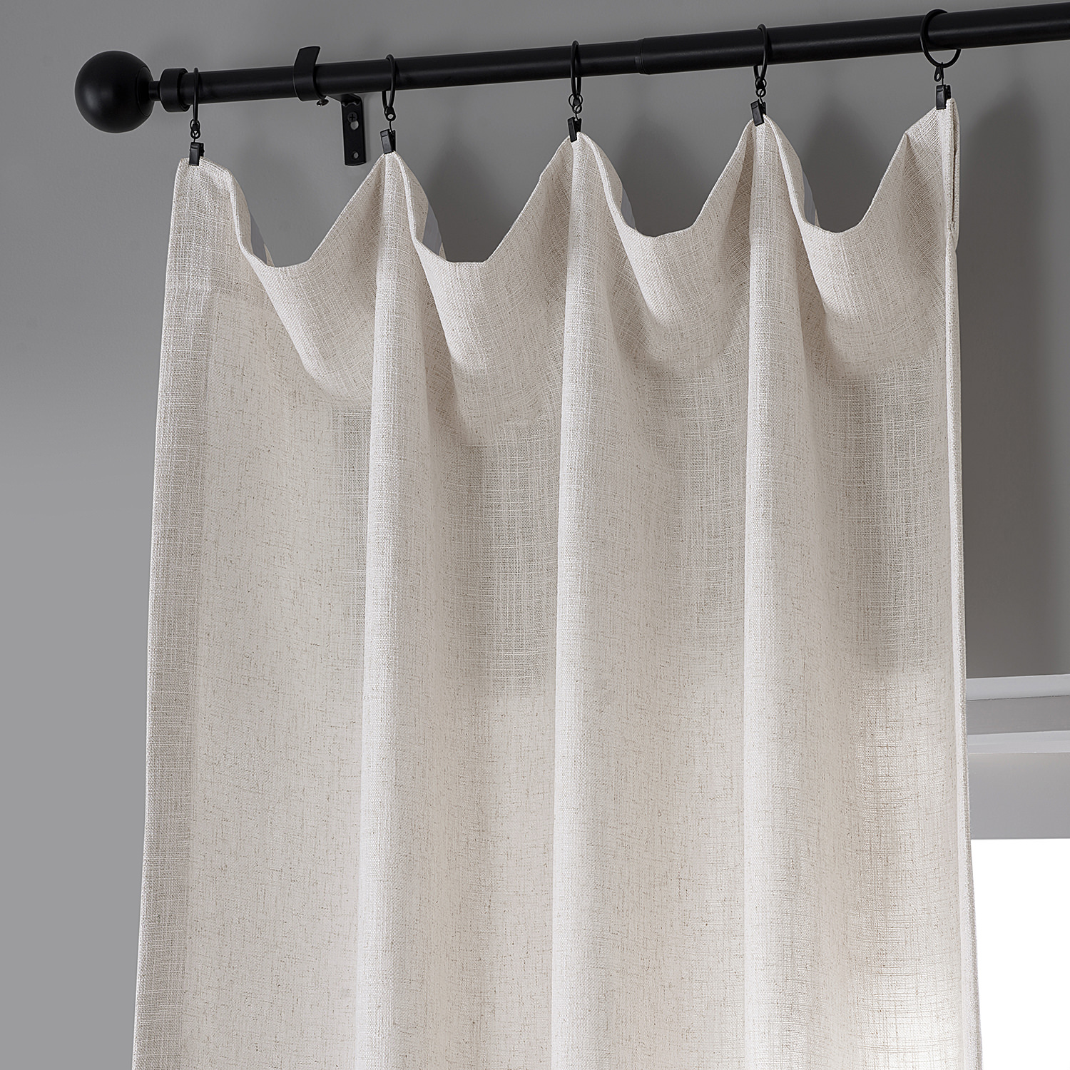 Coconut Cream Belgian Heavy Faux Linen Curtain