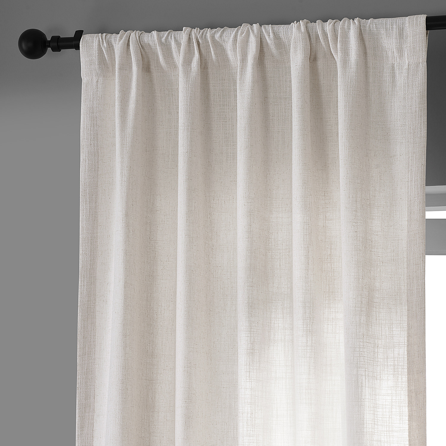 Coconut Cream Belgian Heavy Faux Linen Curtain