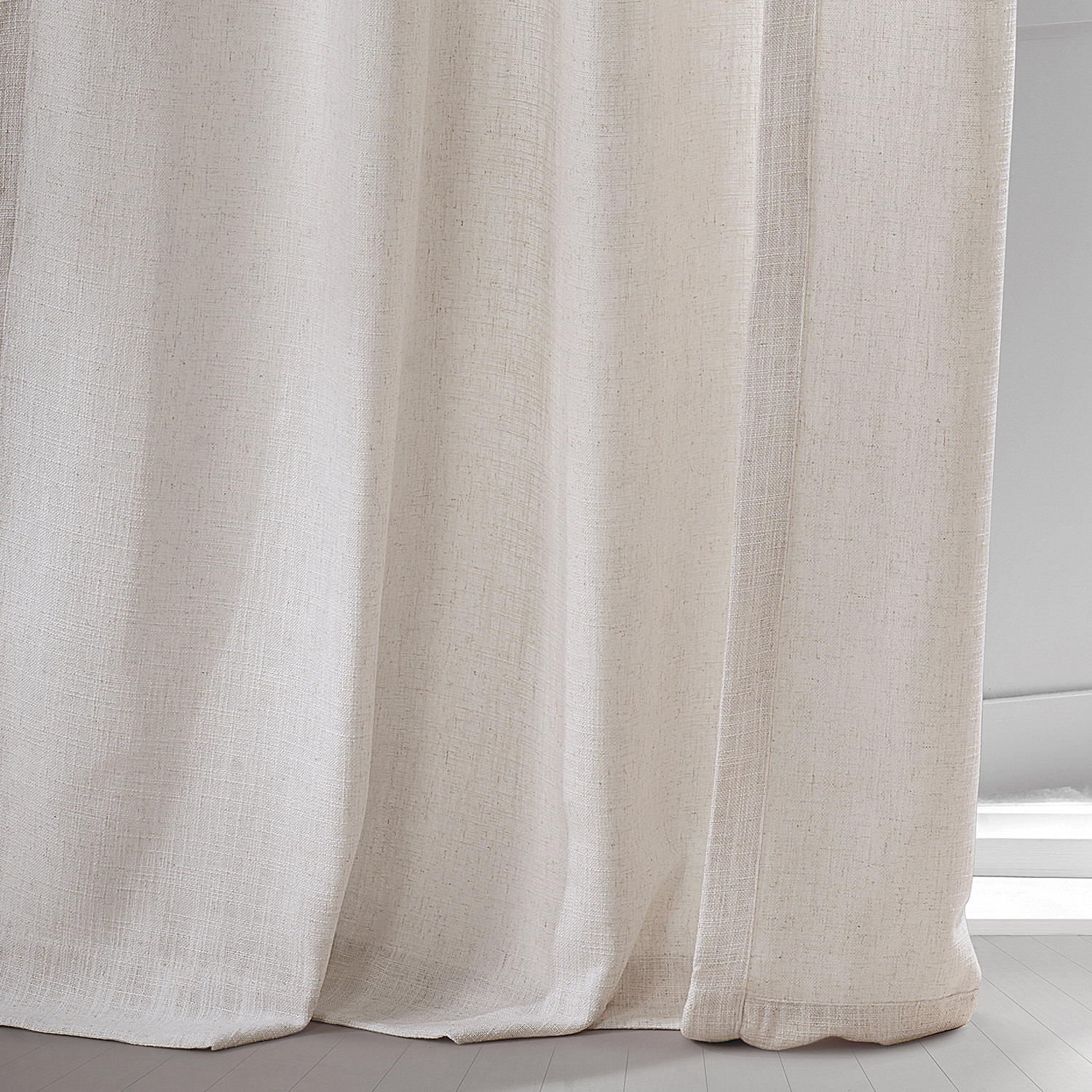 Coconut Cream Belgian Heavy Faux Linen Curtain