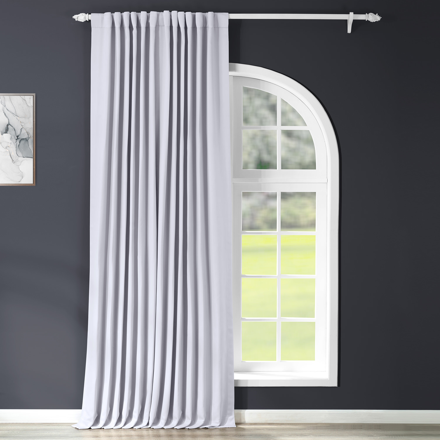 Fog Grey Extrawide Blackout Room Darkening Curtain