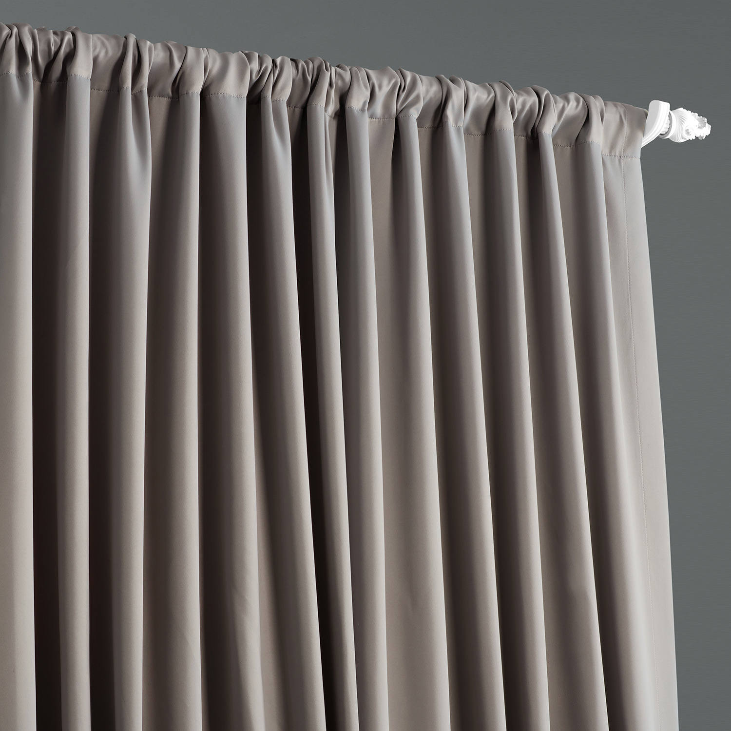 Neutral Grey Extra Wide Blackout Room Darkening Curtain