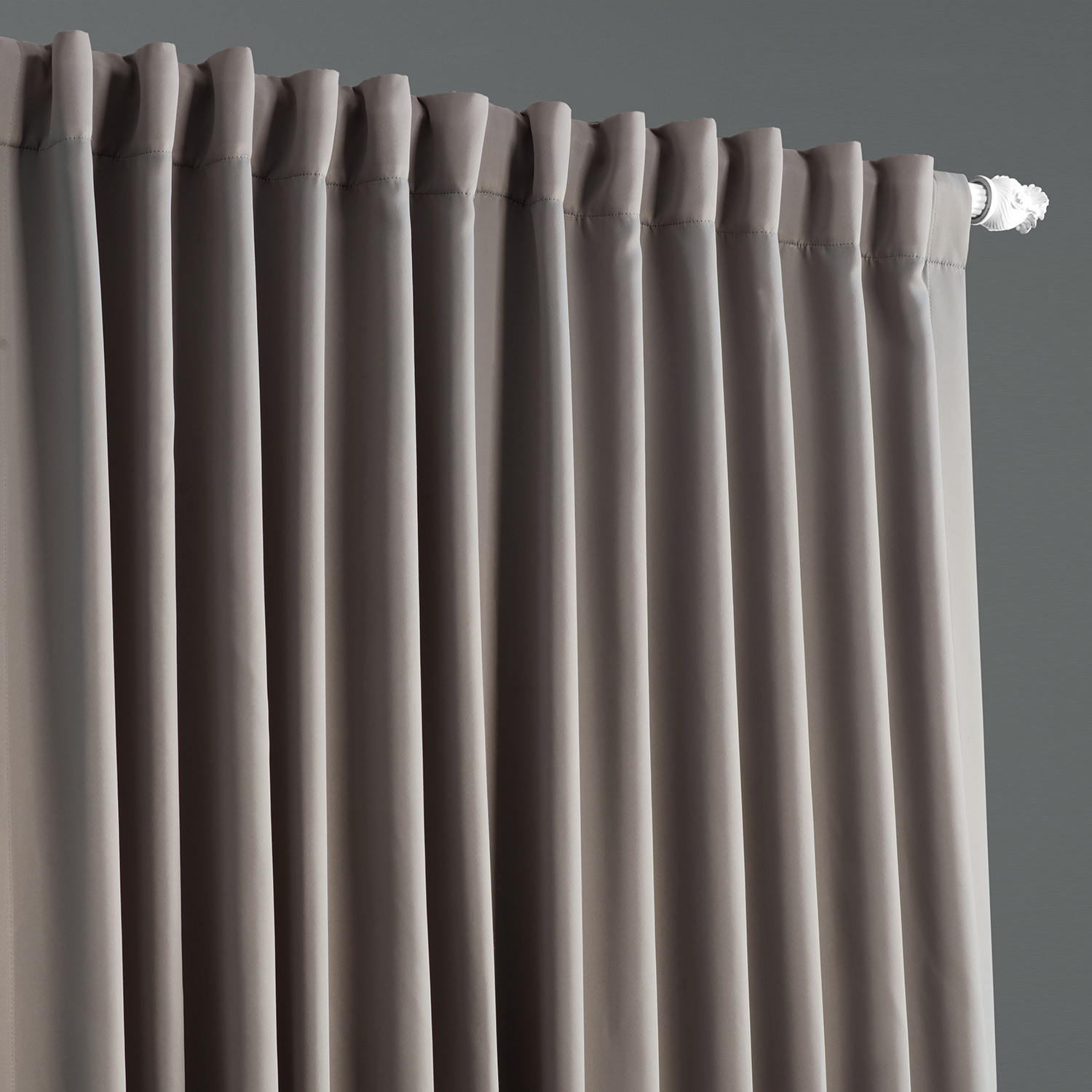 Neutral Grey Extra Wide Blackout Room Darkening Curtain