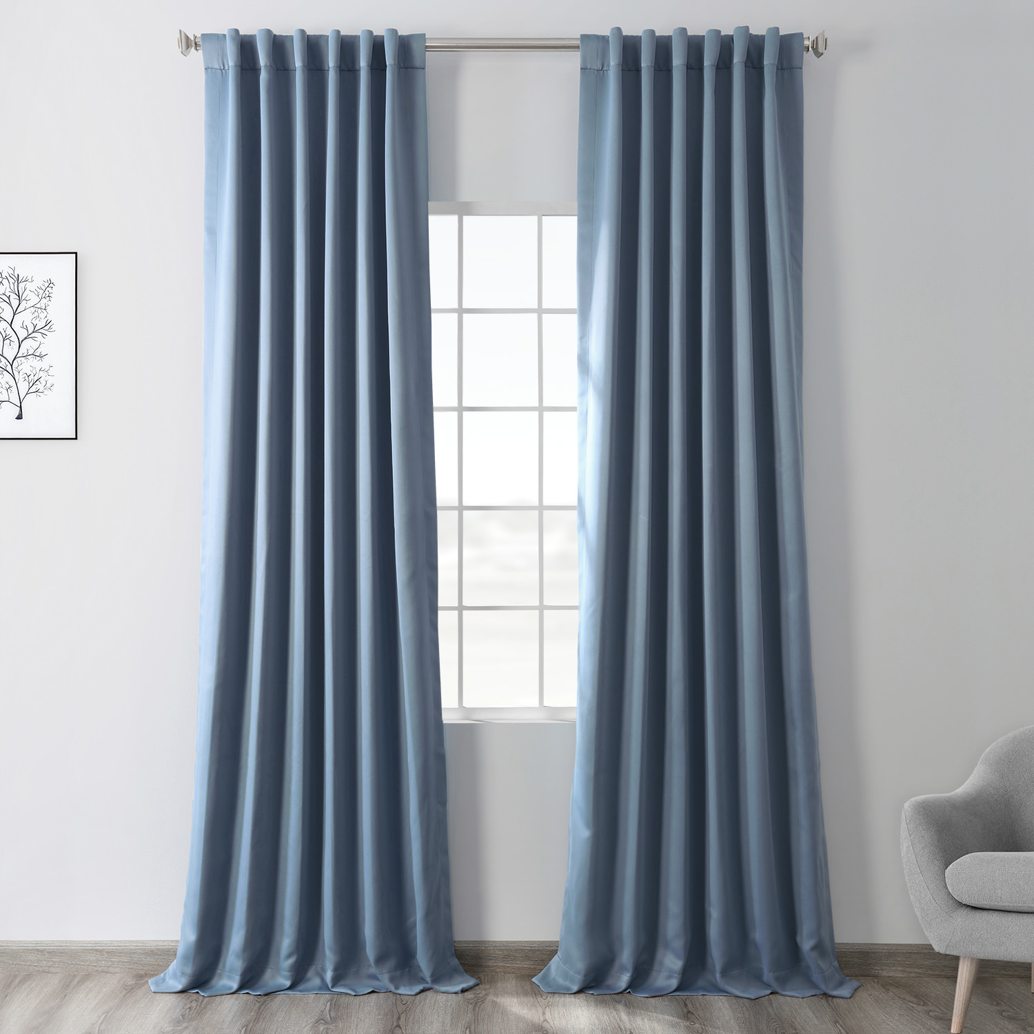 Poseidon Blue Blackout Room Darkening Curtain