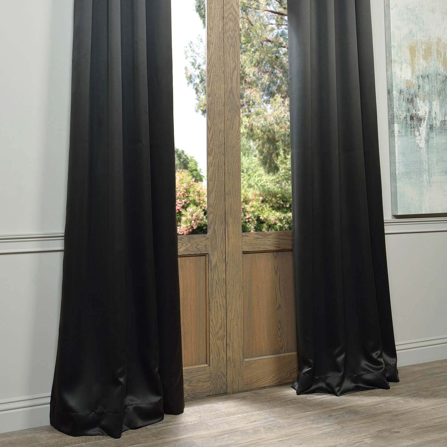 Jet Black Grommet Blackout Room Darkening Curtain