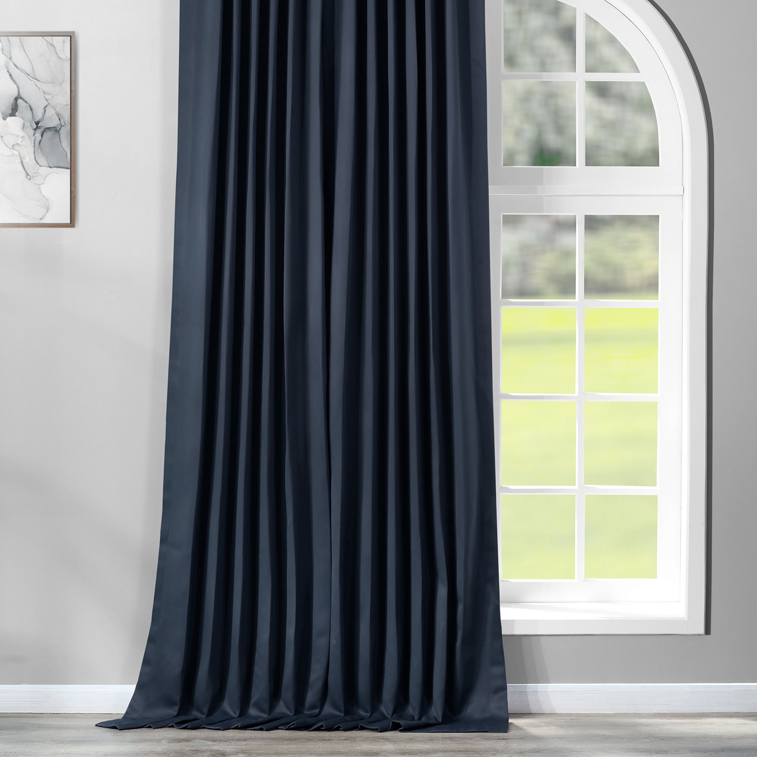 Navy Blue Extra Wide Blackout Room Darkening Curtain