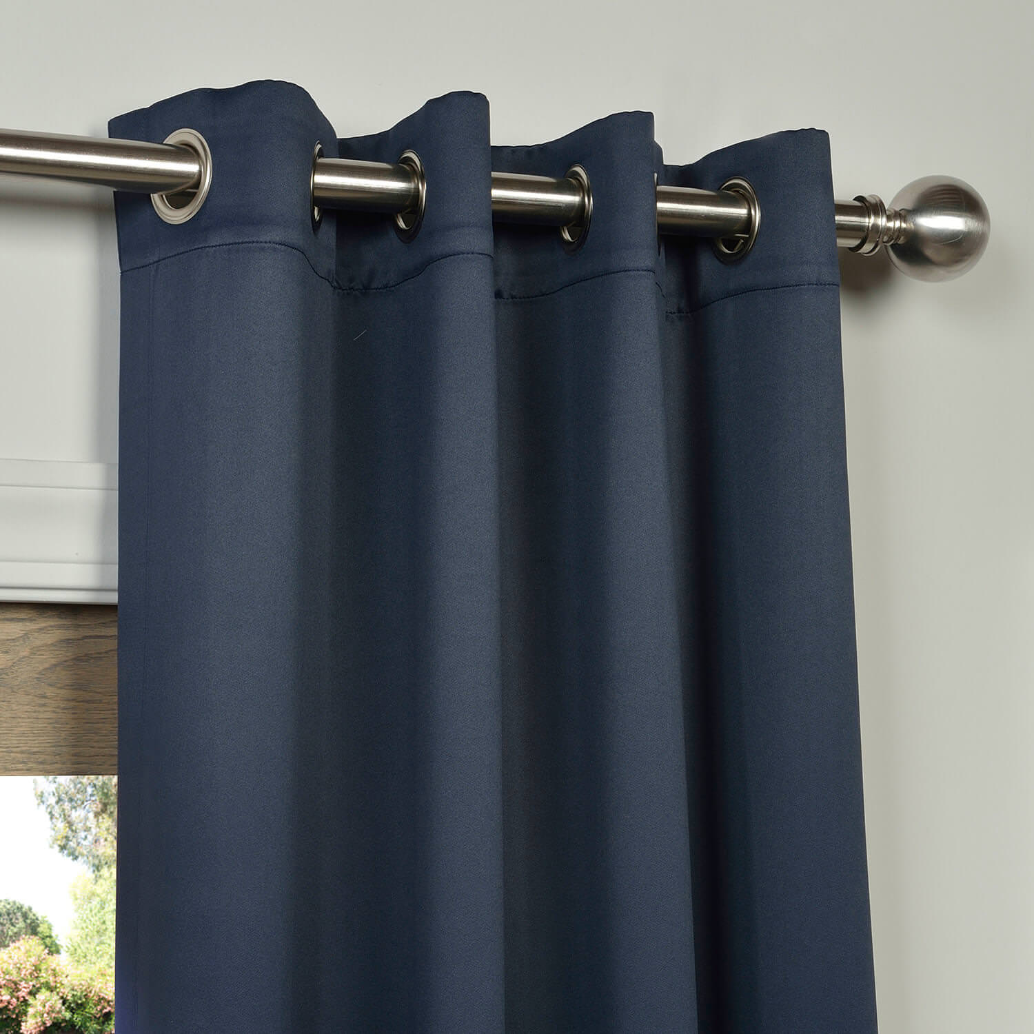 Navy Blue Grommet Blackout Room Darkening Curtain