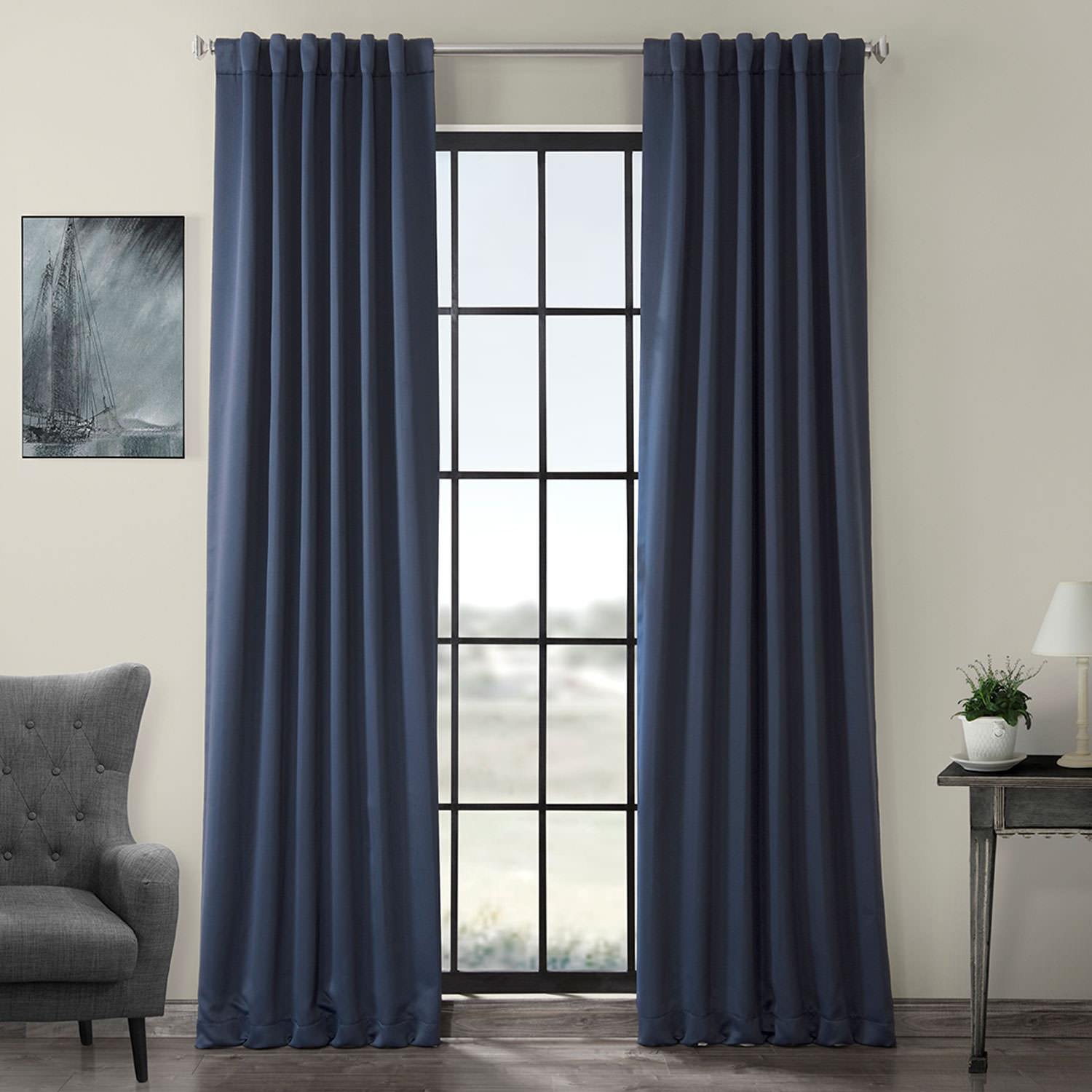 Nocturne Blue Blackout Room Darkening Curtain