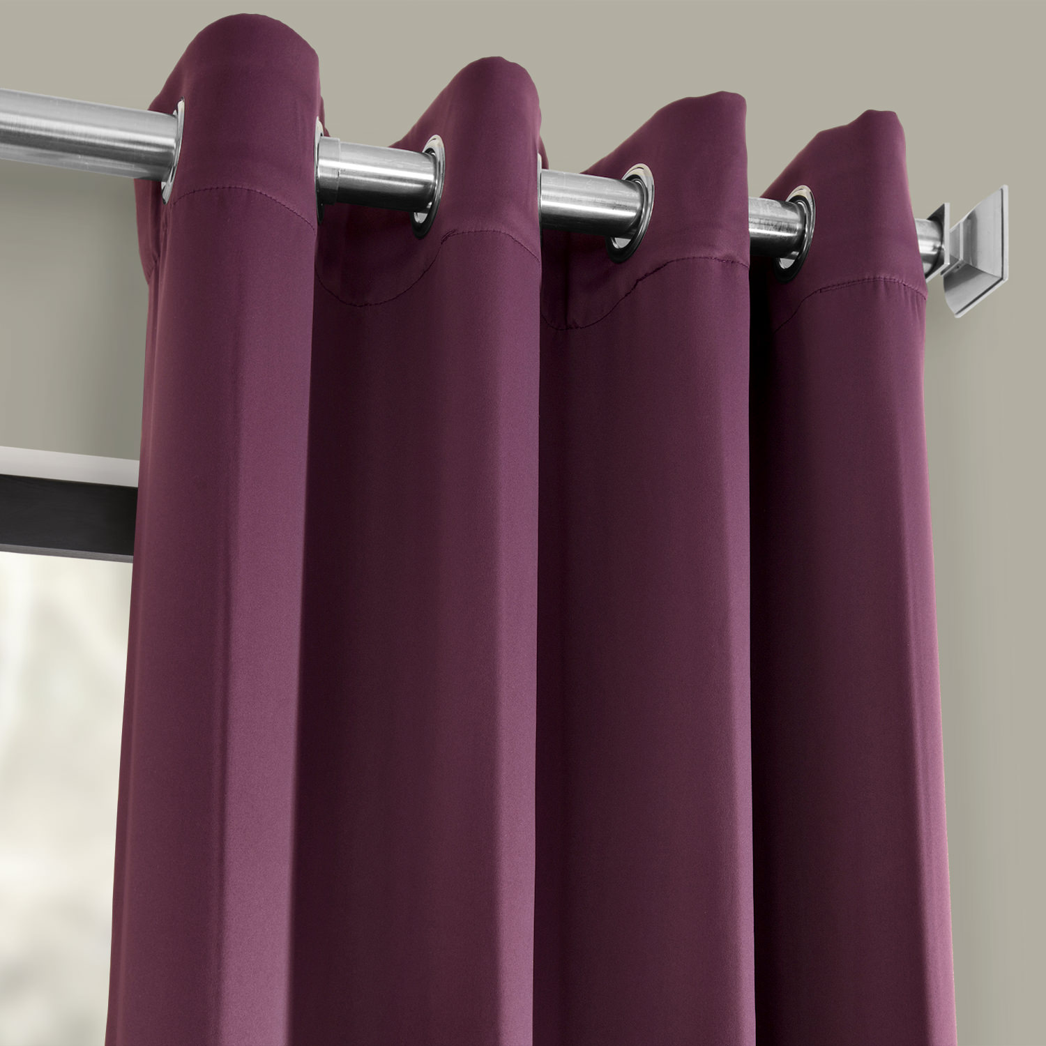 Aubergine Grommet Blackout Room Darkening Curtain