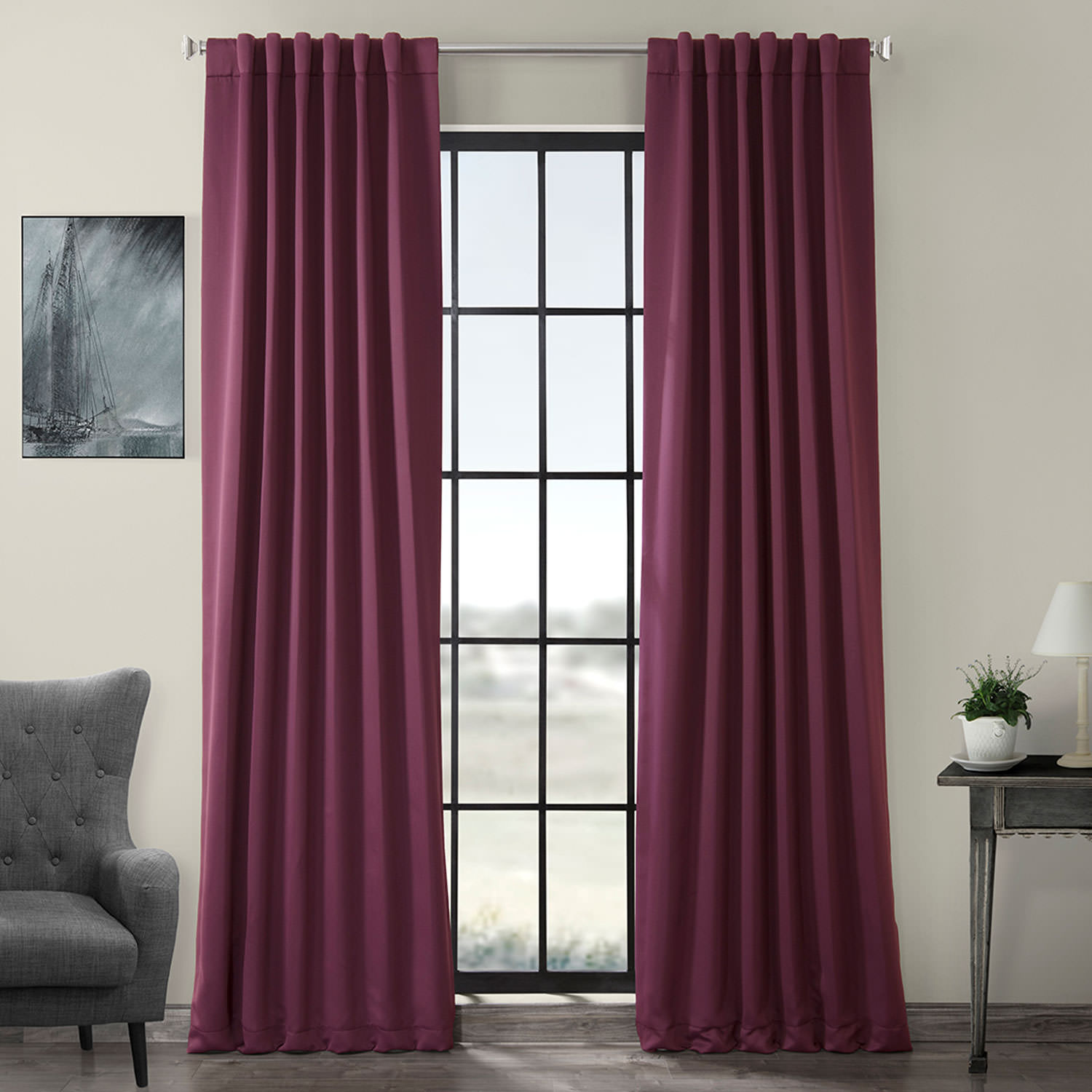 Aubergine Blackout Room Darkening Curtain