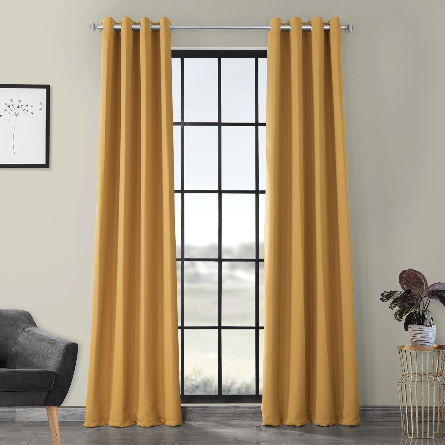 Marigold Grommet Blackout Room Darkening Curtain