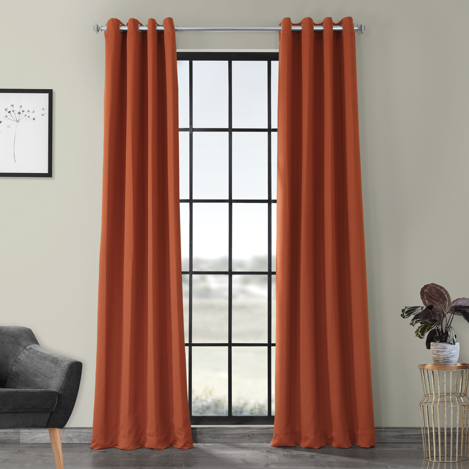 Blaze Grommet Blackout Room Darkening Curtain