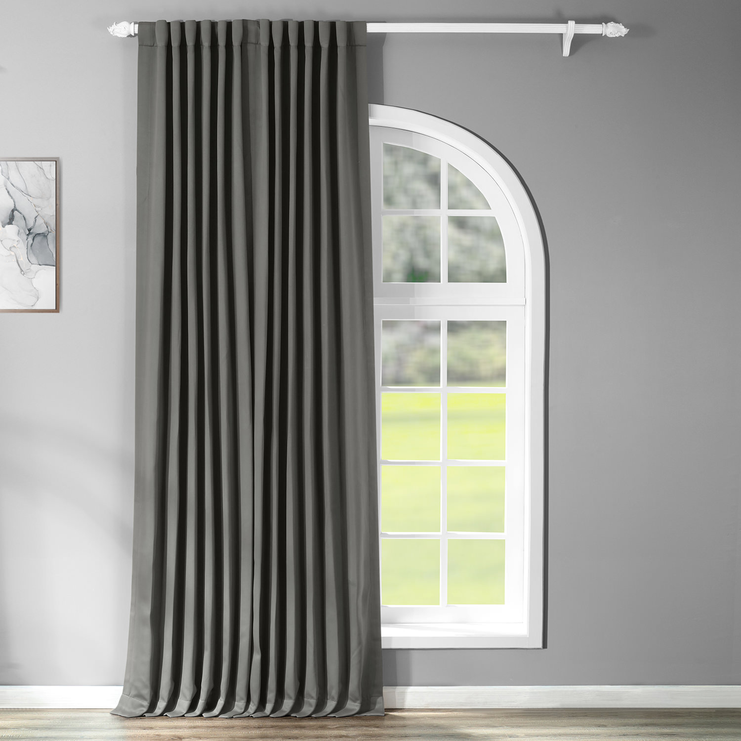 Anthracite Grey Extra Wide Blackout Room Darkening Curtain