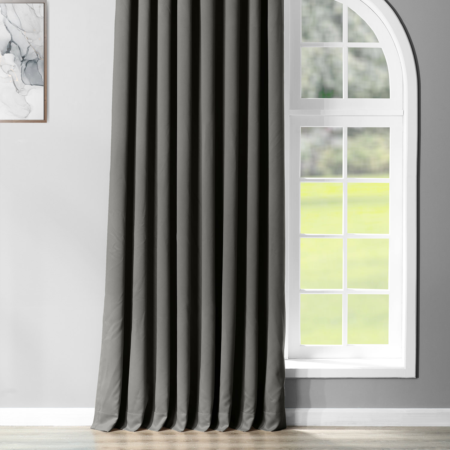 Anthracite Grey Grommet Extra Wide Blackout Room Darkening Curtain