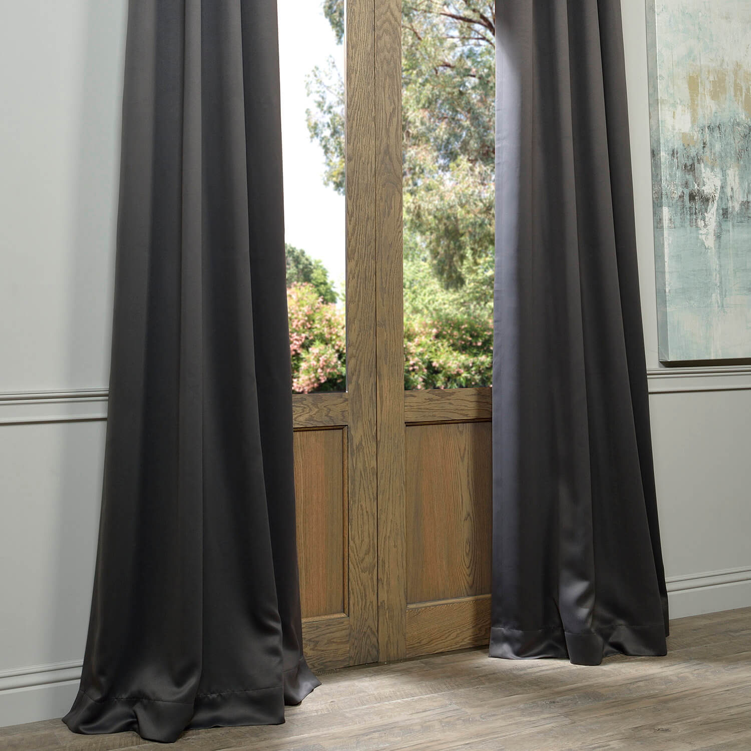 Anthracite Grey Grommet Blackout Room Darkening Curtain