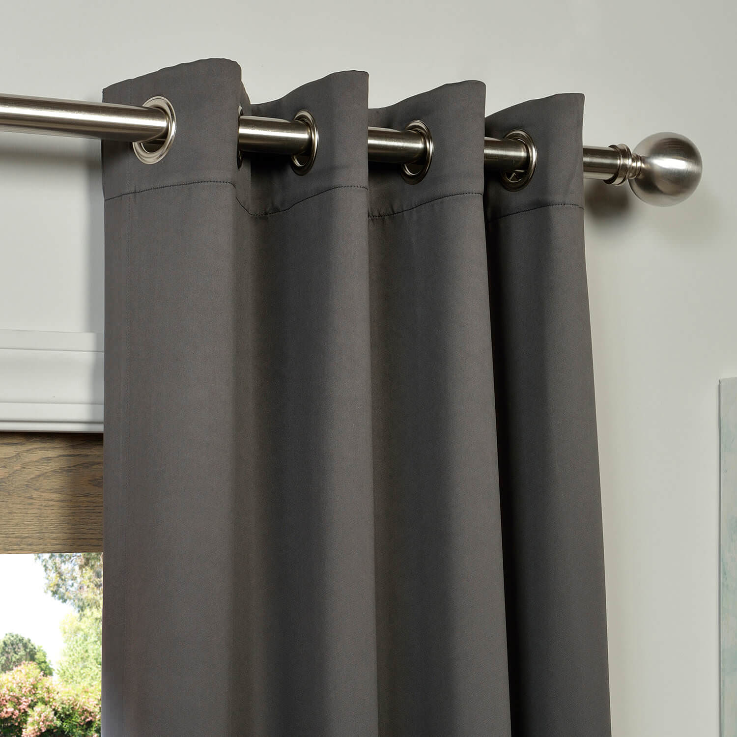 Anthracite Grey Grommet Blackout Room Darkening Curtain