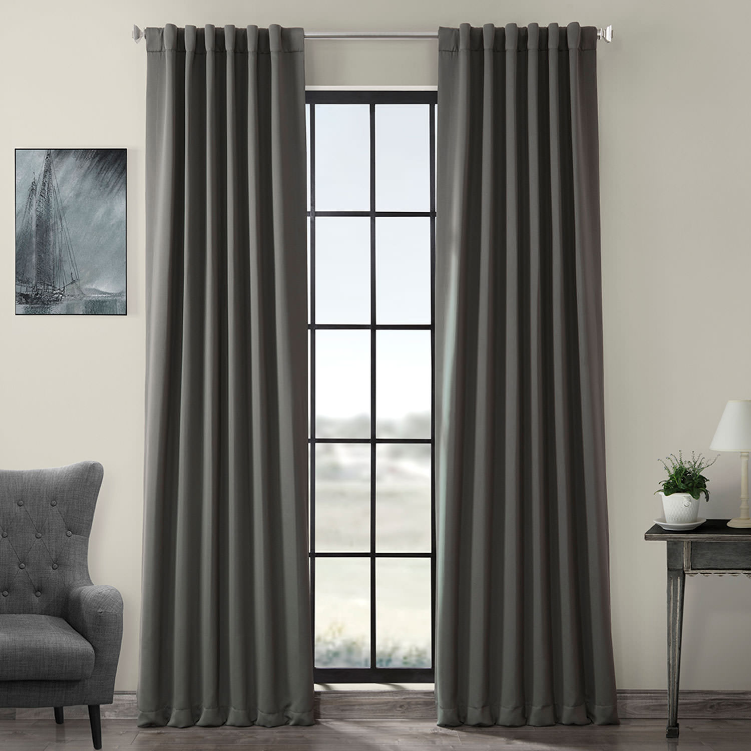 Anthracite Grey Blackout Room Darkening Curtain