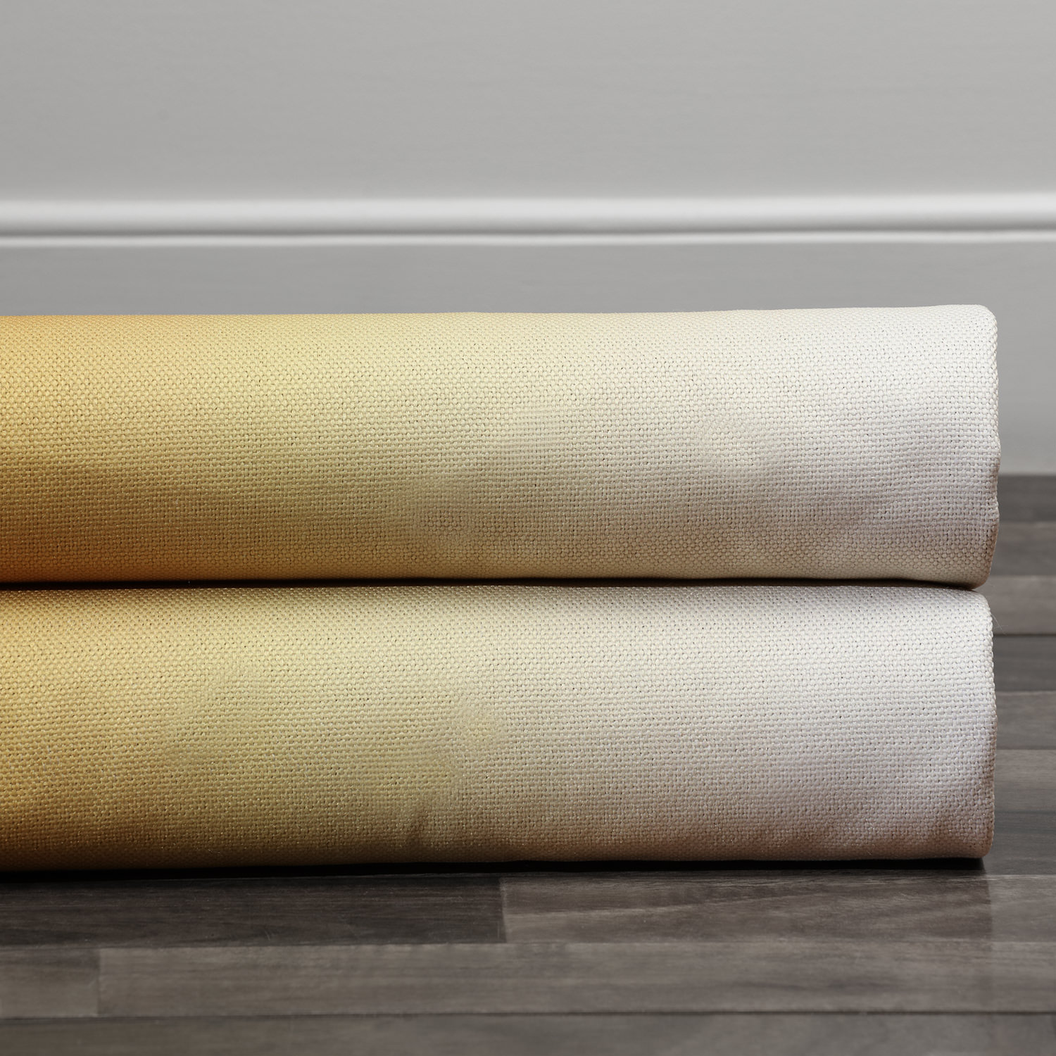 Parallel Gold Printed Linen Textured Blackout Swatch