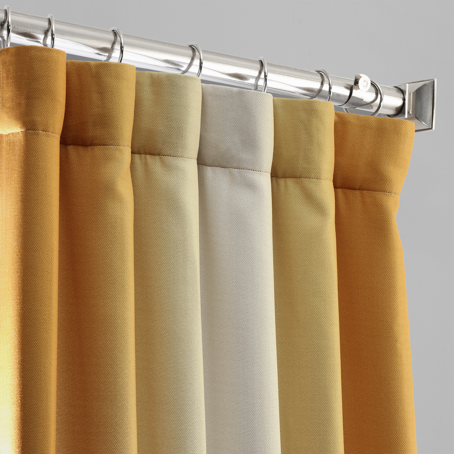 Parallel Gold Printed Linen Textured Blackout Curtain