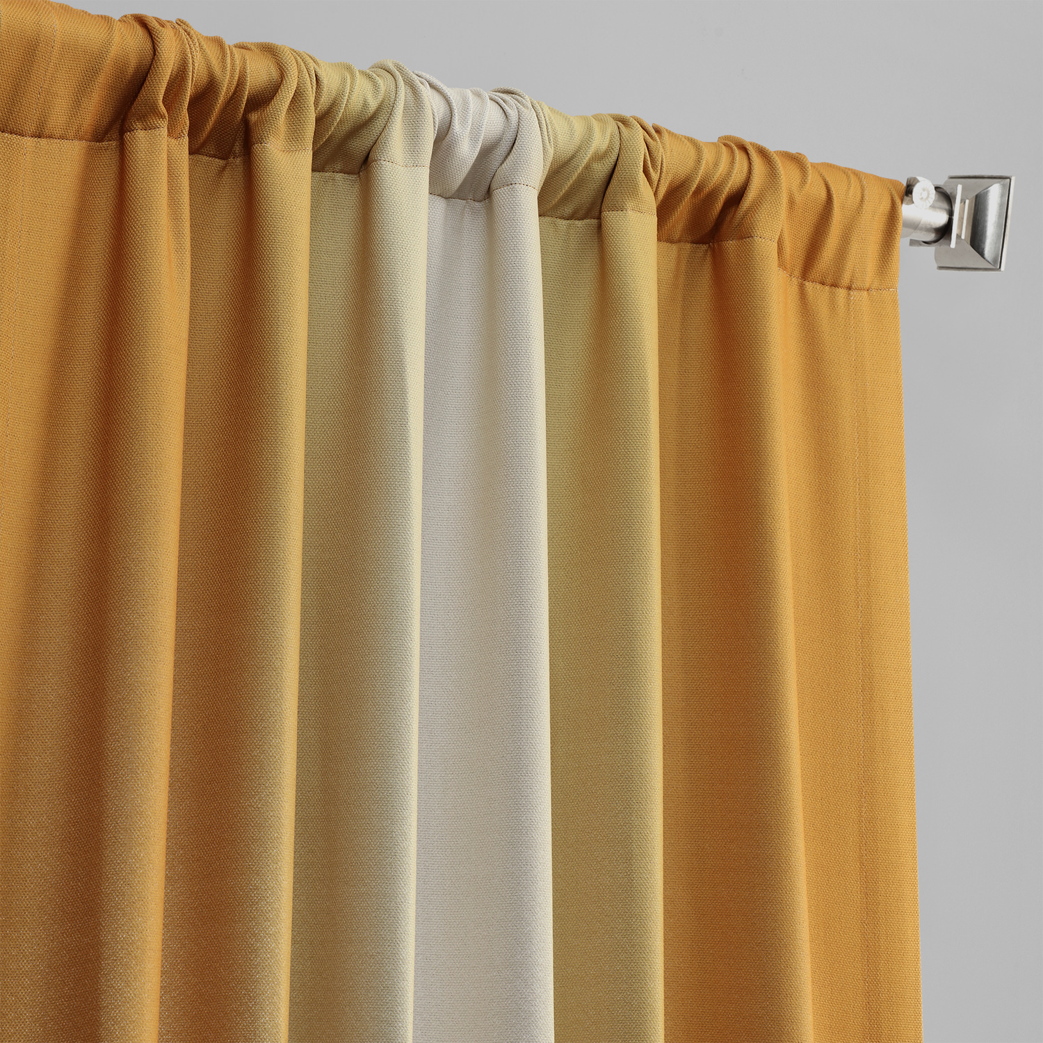 Parallel Gold Printed Linen Textured Blackout Curtain