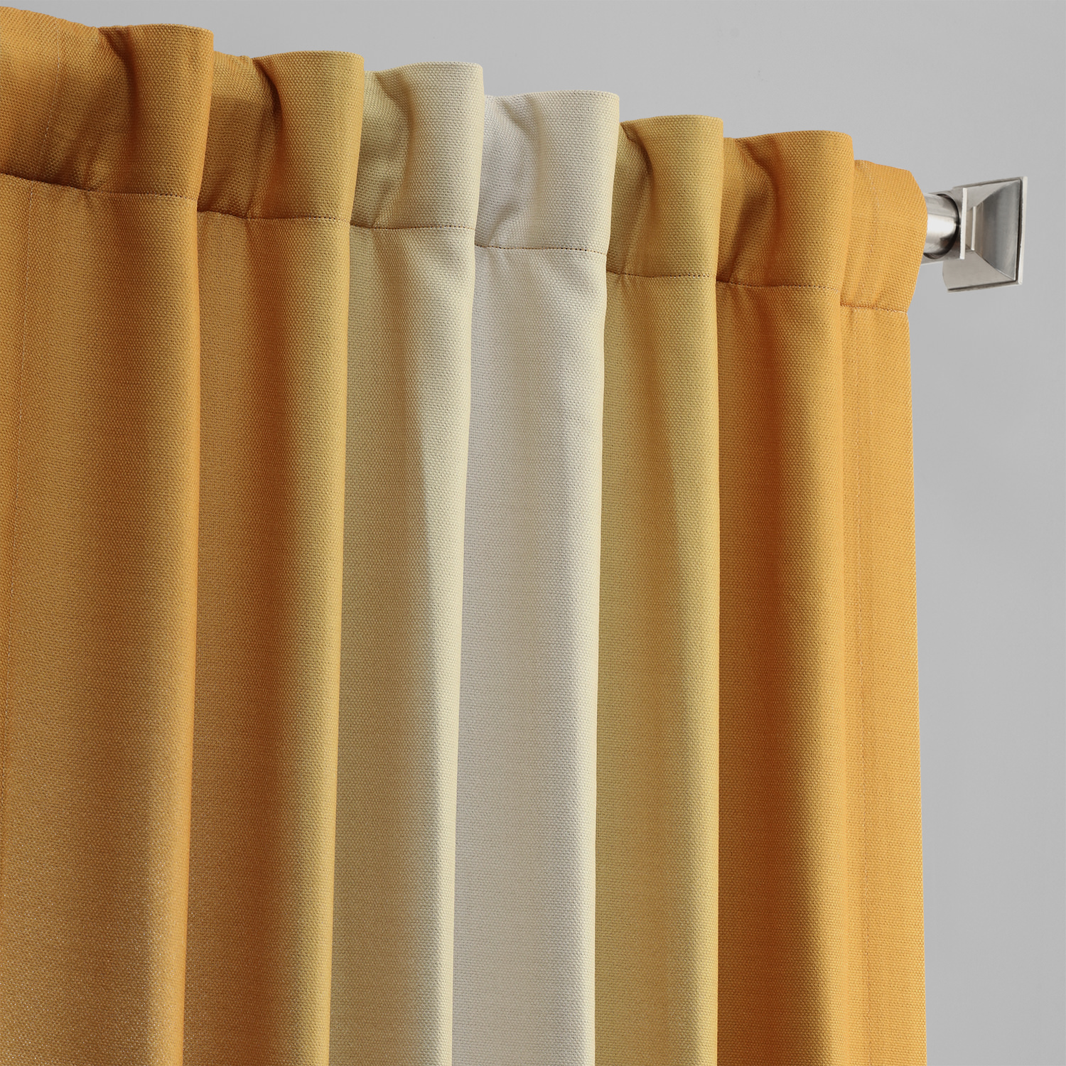 Parallel Gold Printed Linen Textured Blackout Curtain