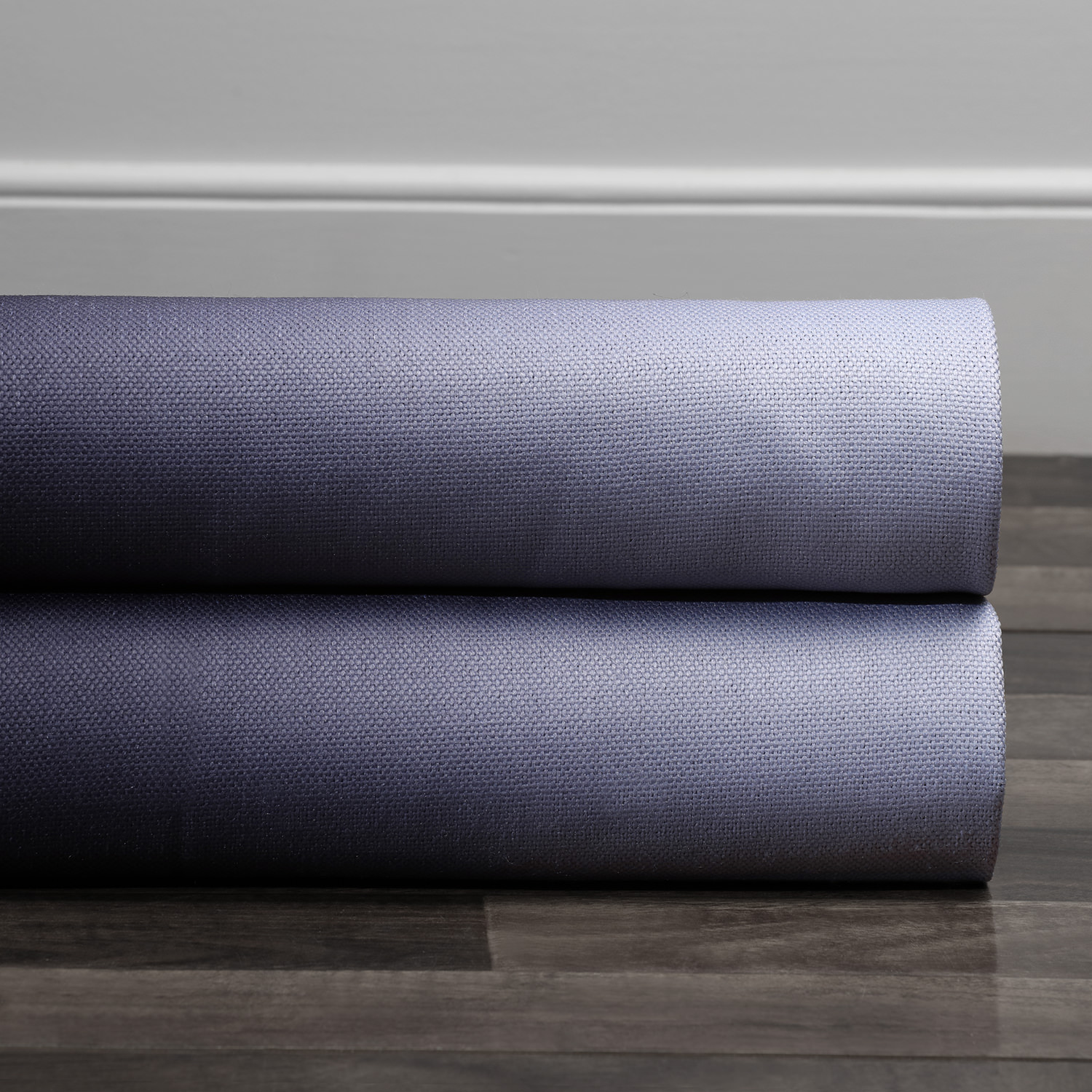 Parallel Grey Printed Linen Textured Blackout Swatch