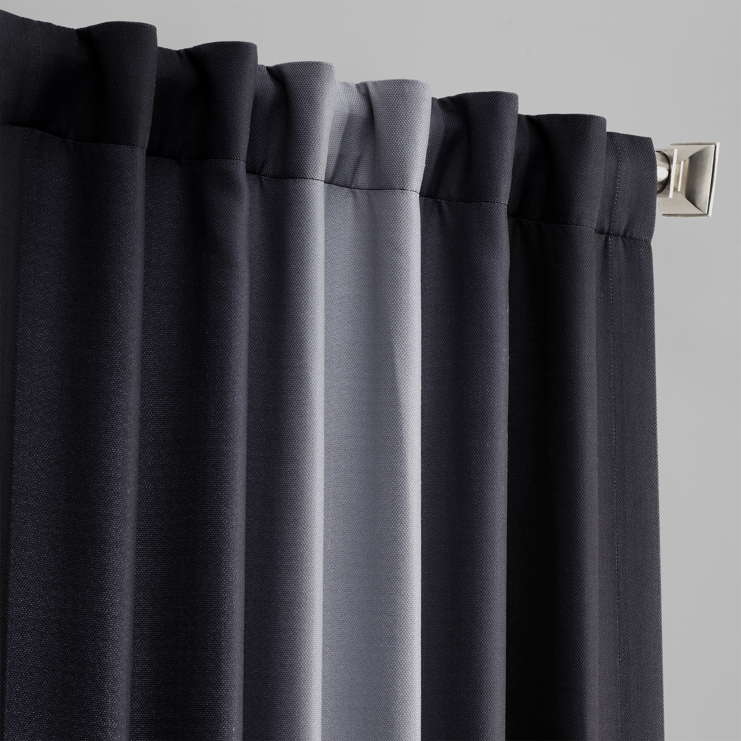 Parallel Grey Printed Linen Textured Blackout Curtain