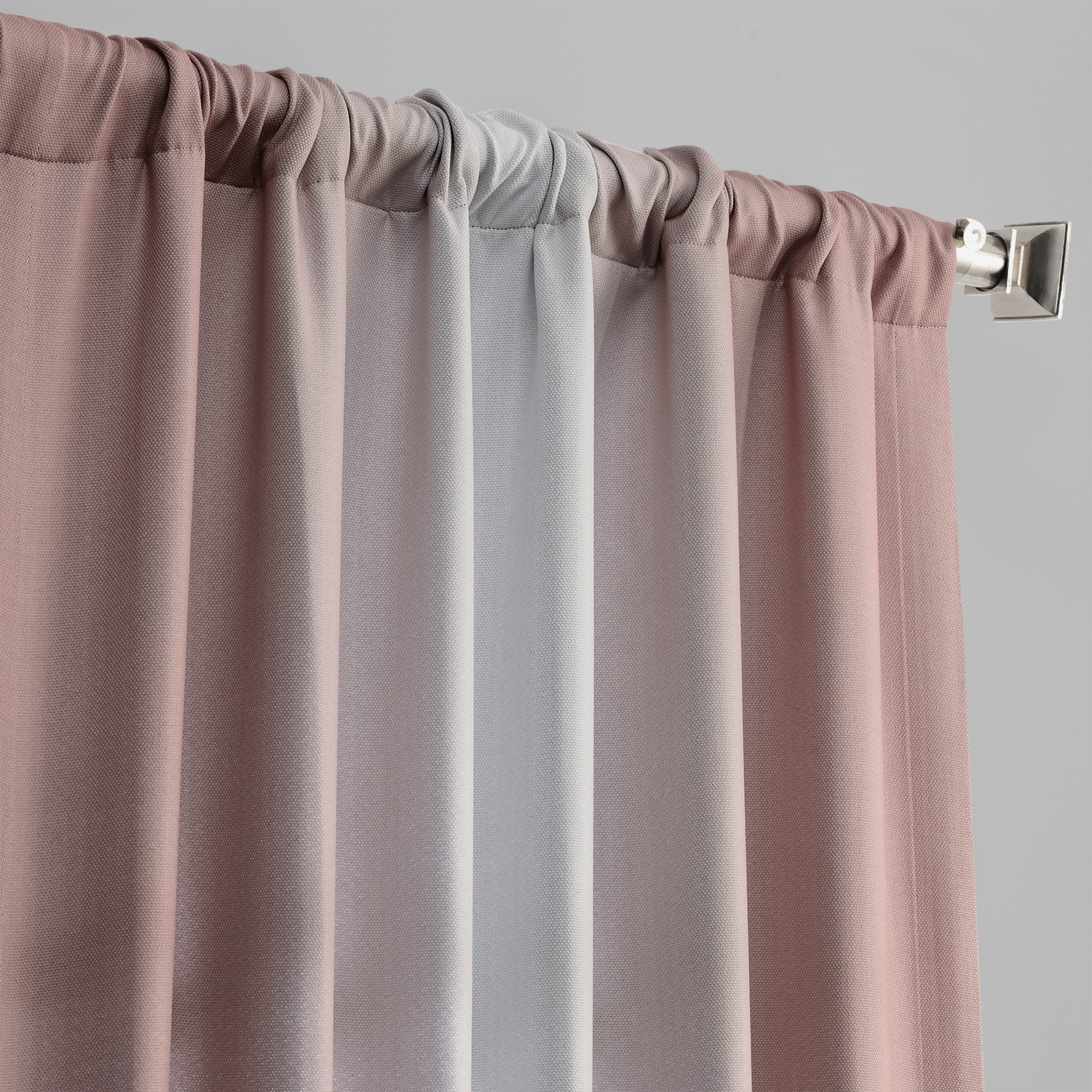 Parallel Pink Printed Linen Textured Blackout Curtain