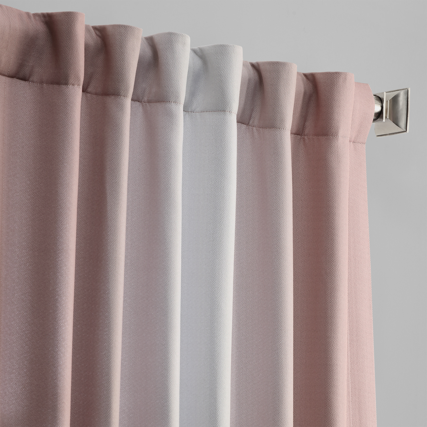 Parallel Pink Printed Linen Textured Blackout Curtain