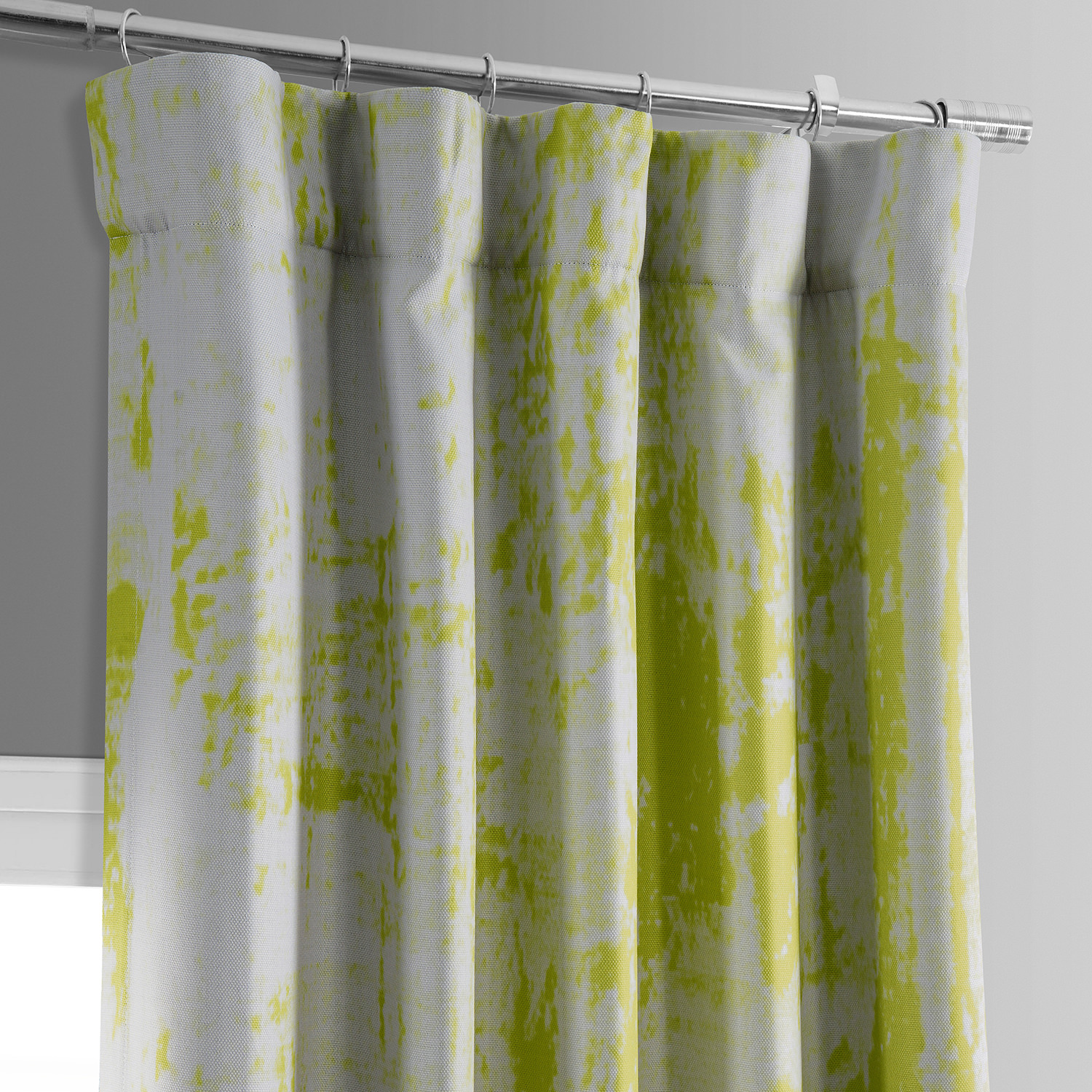 Dapple Green Printed Linen Textured Blackout Curtain