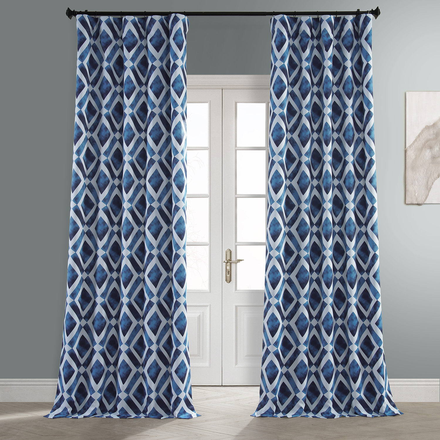 Piazza Blue Room Darkening Curtain