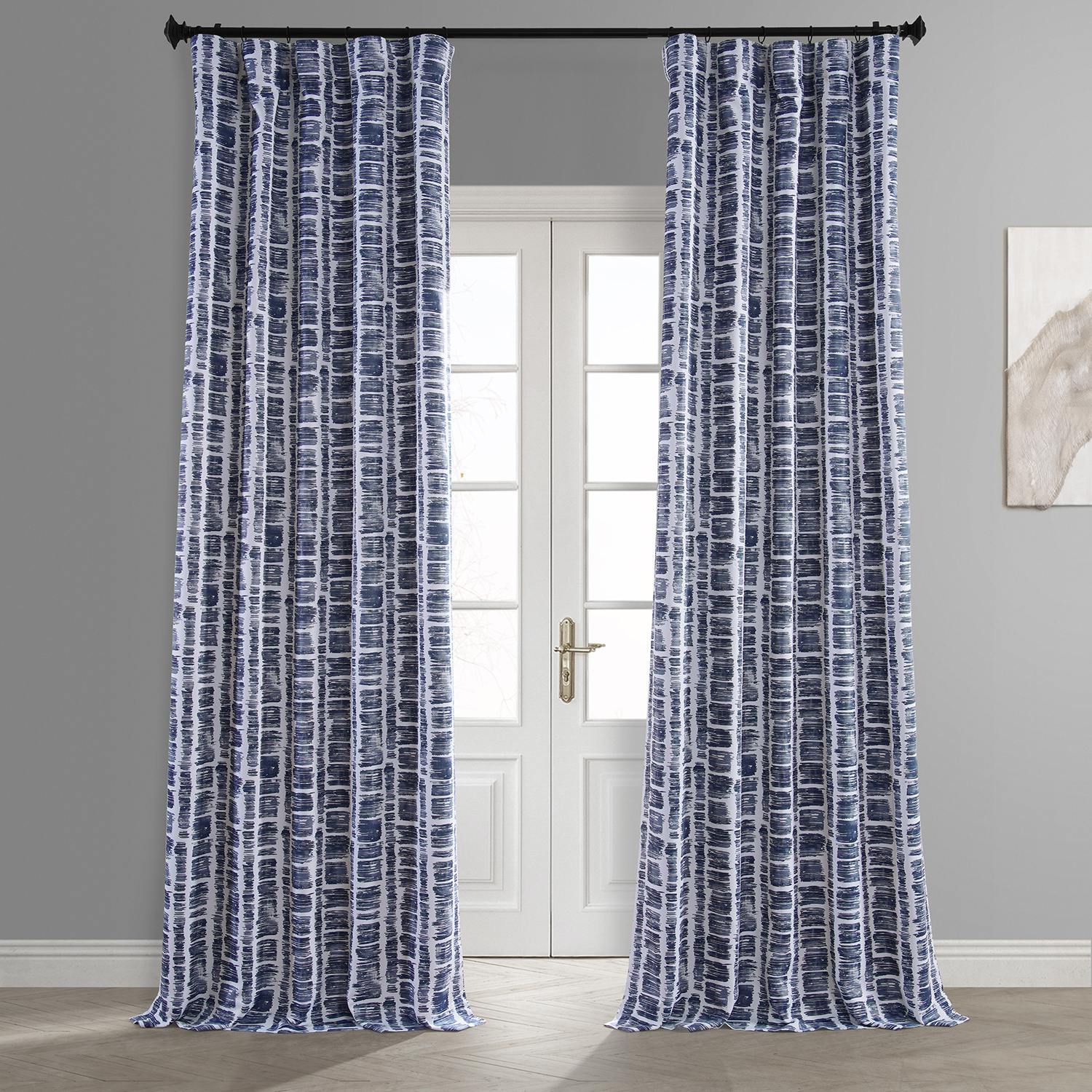 Matchstick Blue Lake Room Darkening Curtain