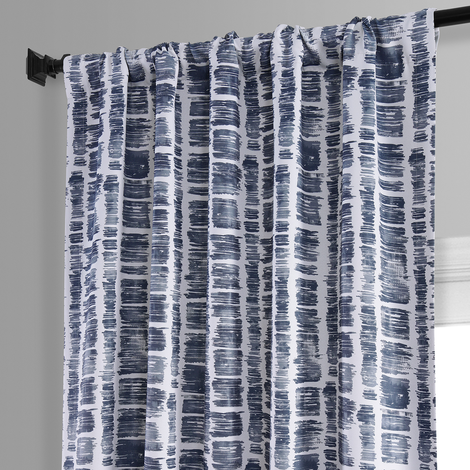 Matchstick Blue Lake Room Darkening Curtain