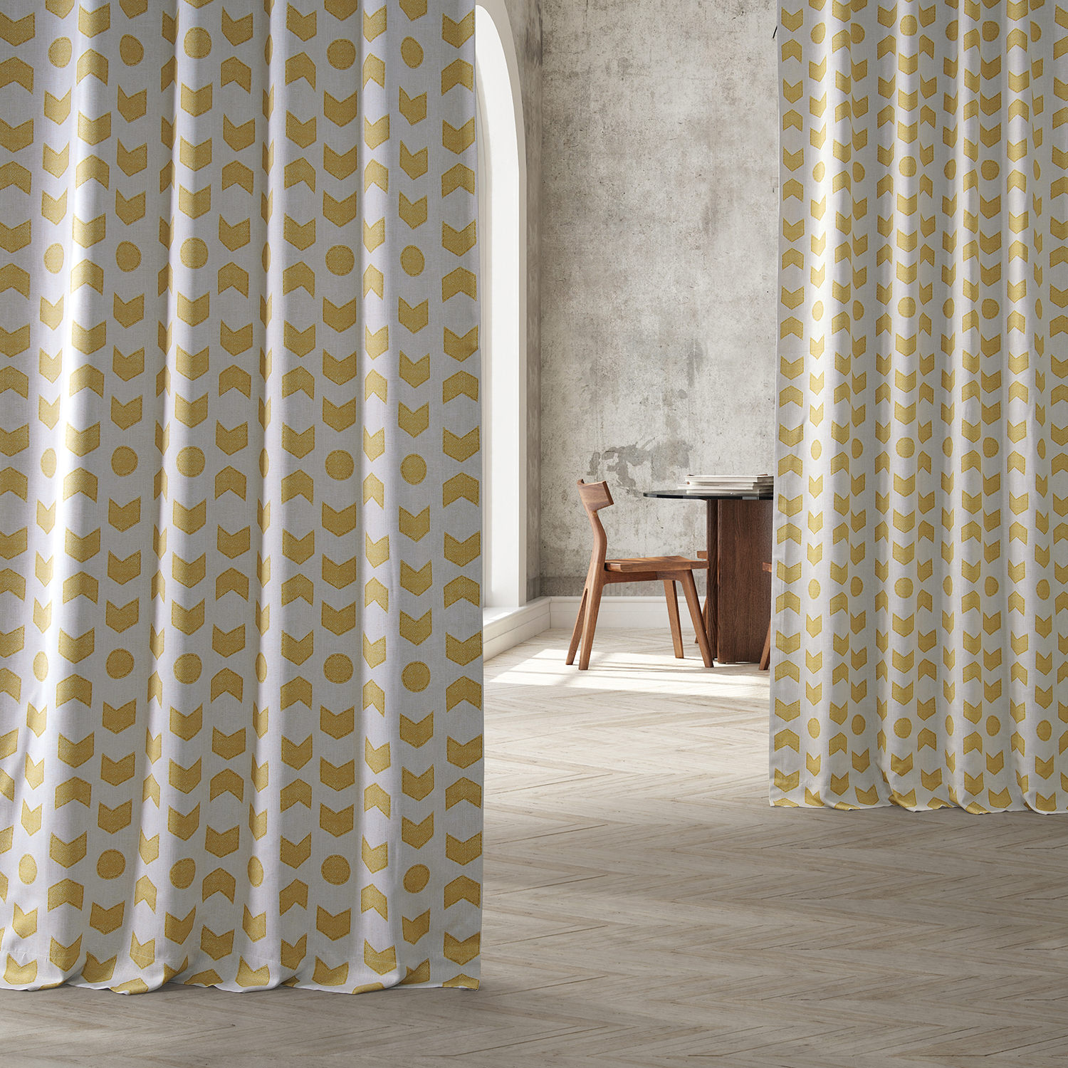 Badges Gold Room Darkening Curtain