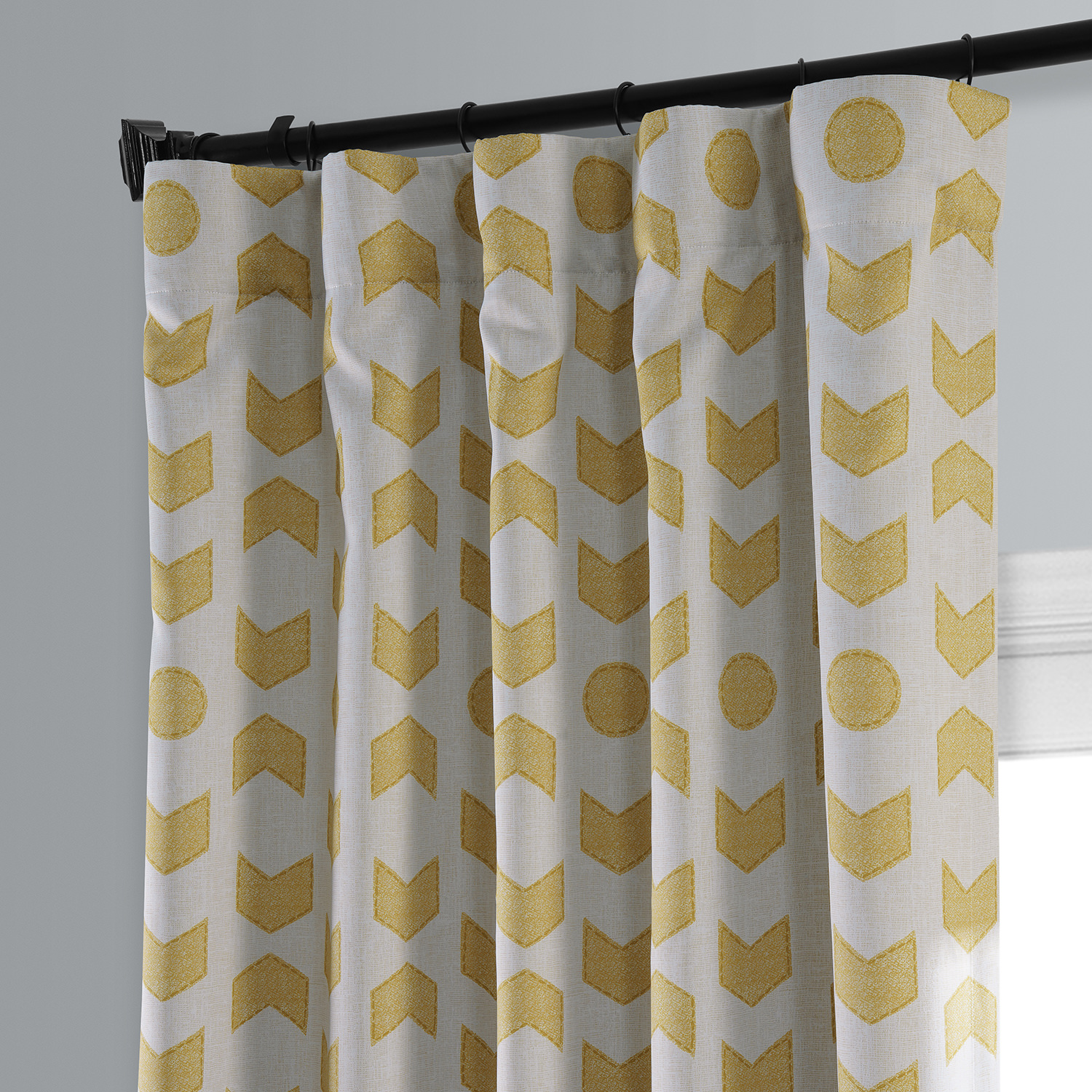 Badges Gold Room Darkening Curtain