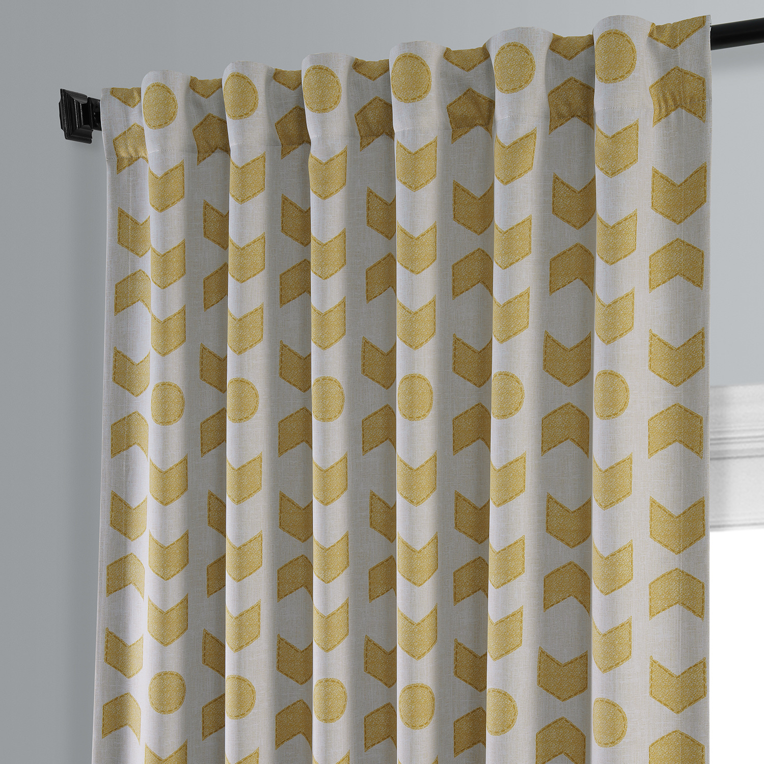 Badges Gold Room Darkening Curtain