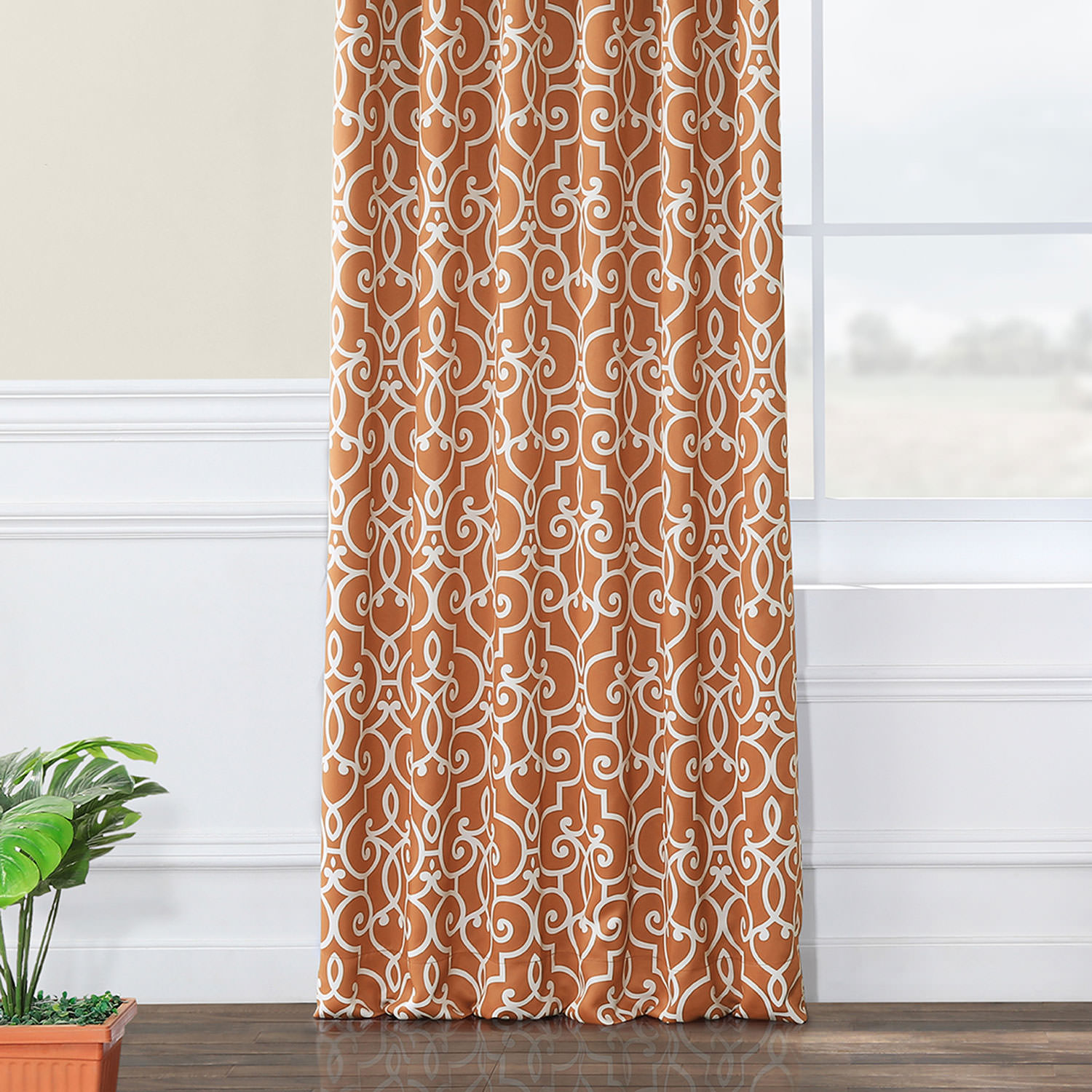 Nouveau Rust Blackout Room Darkening Curtain