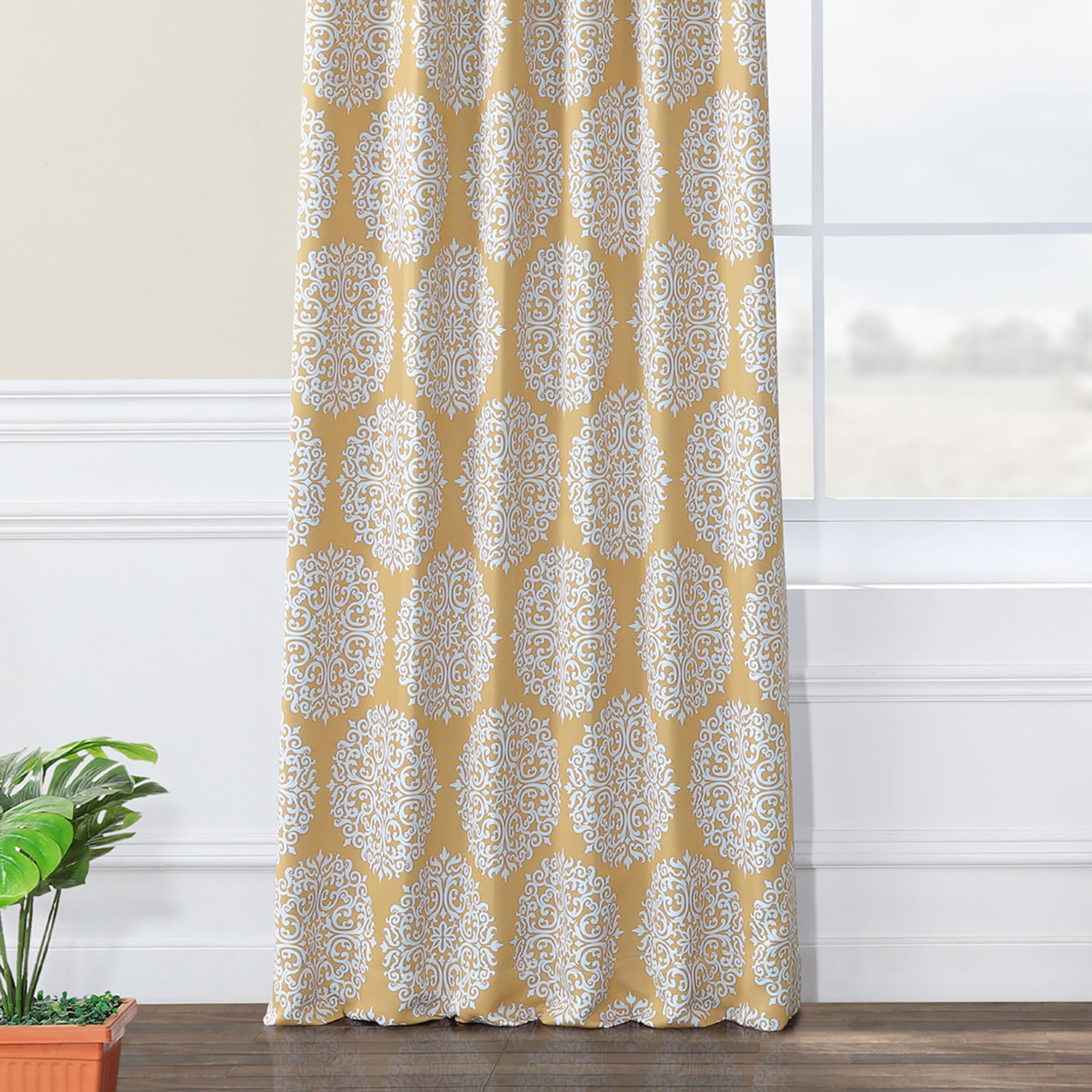 Meridian Gold Blackout Room Darkening Curtain