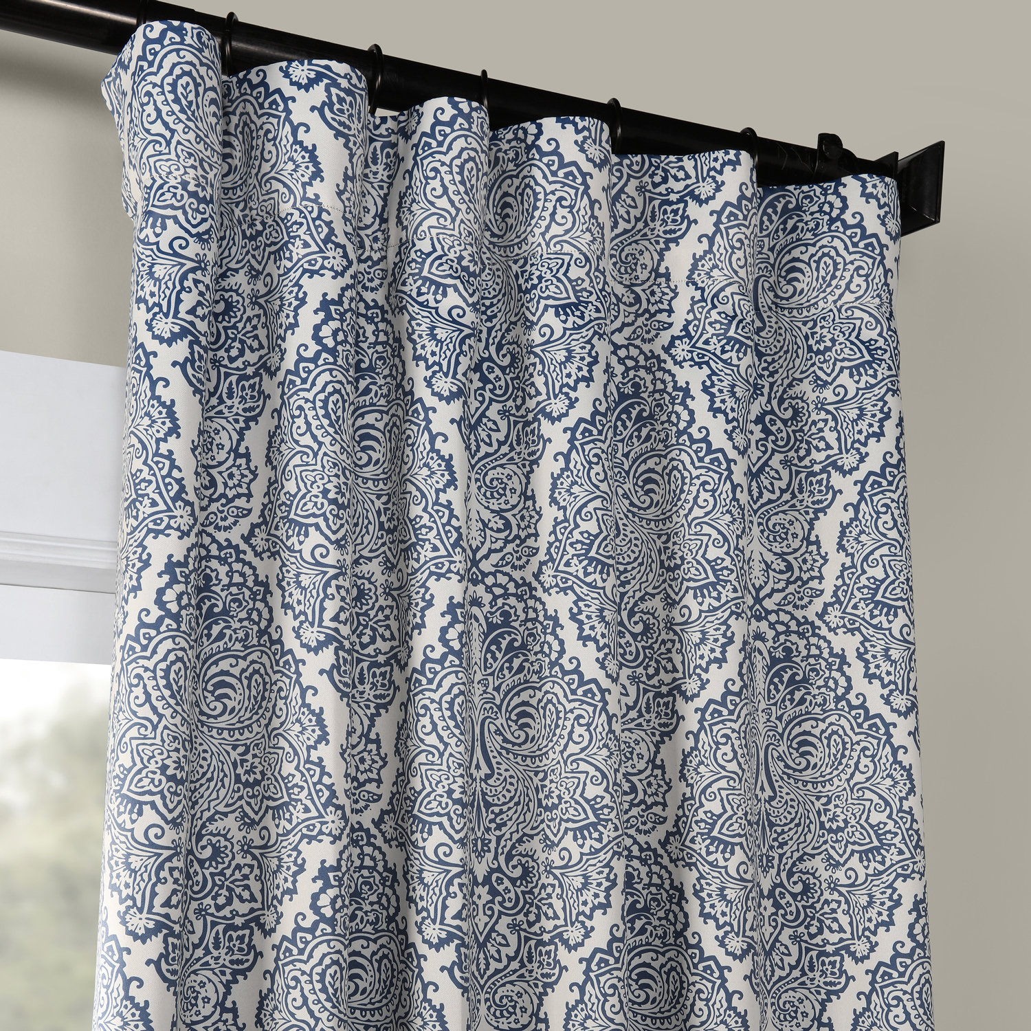 Amara Blue Blackout Room Darkening Curtain