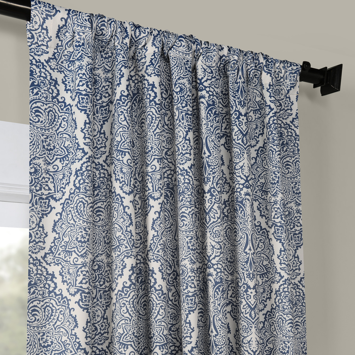 Amara Blue Blackout Room Darkening Curtain