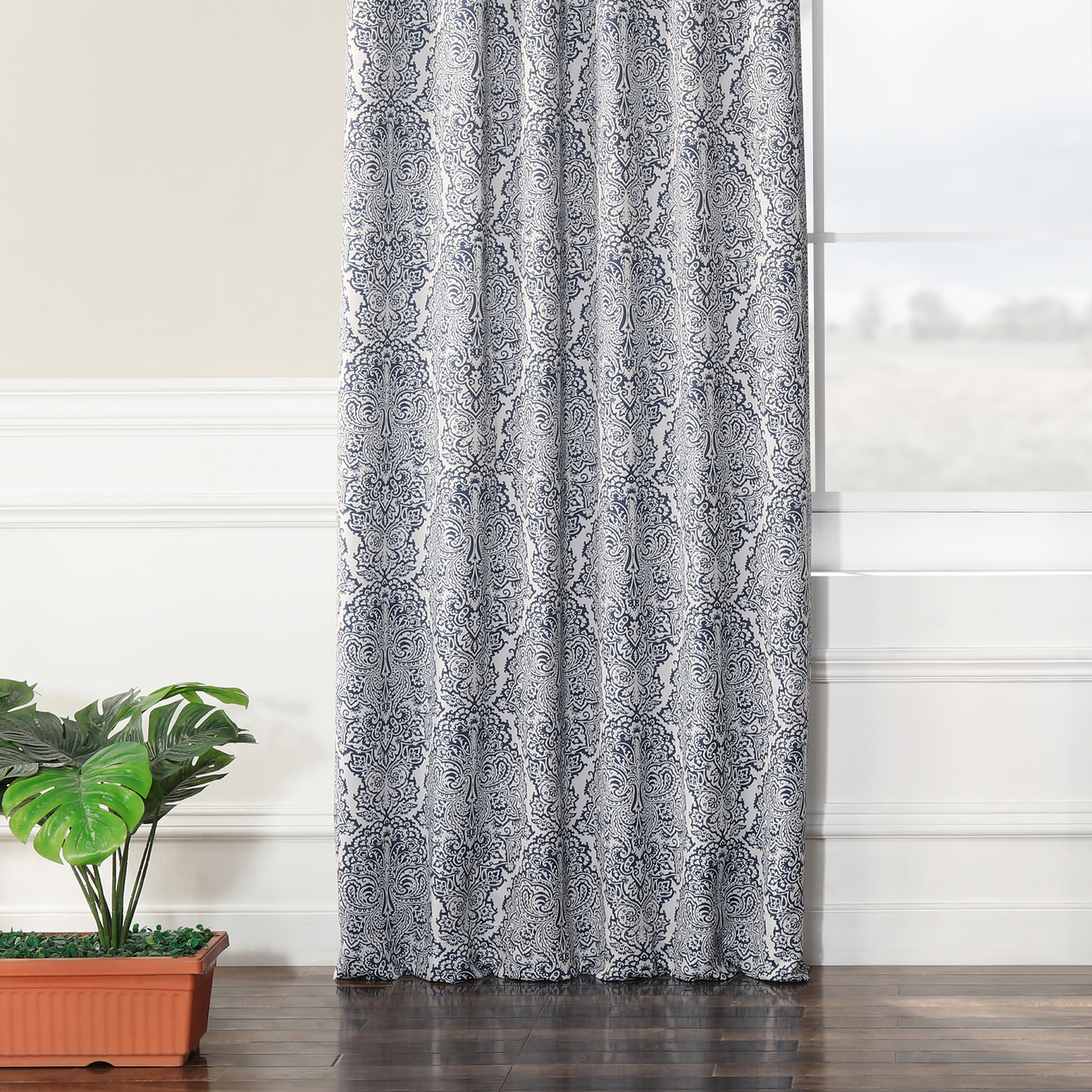 Amara Blue Blackout Room Darkening Curtain