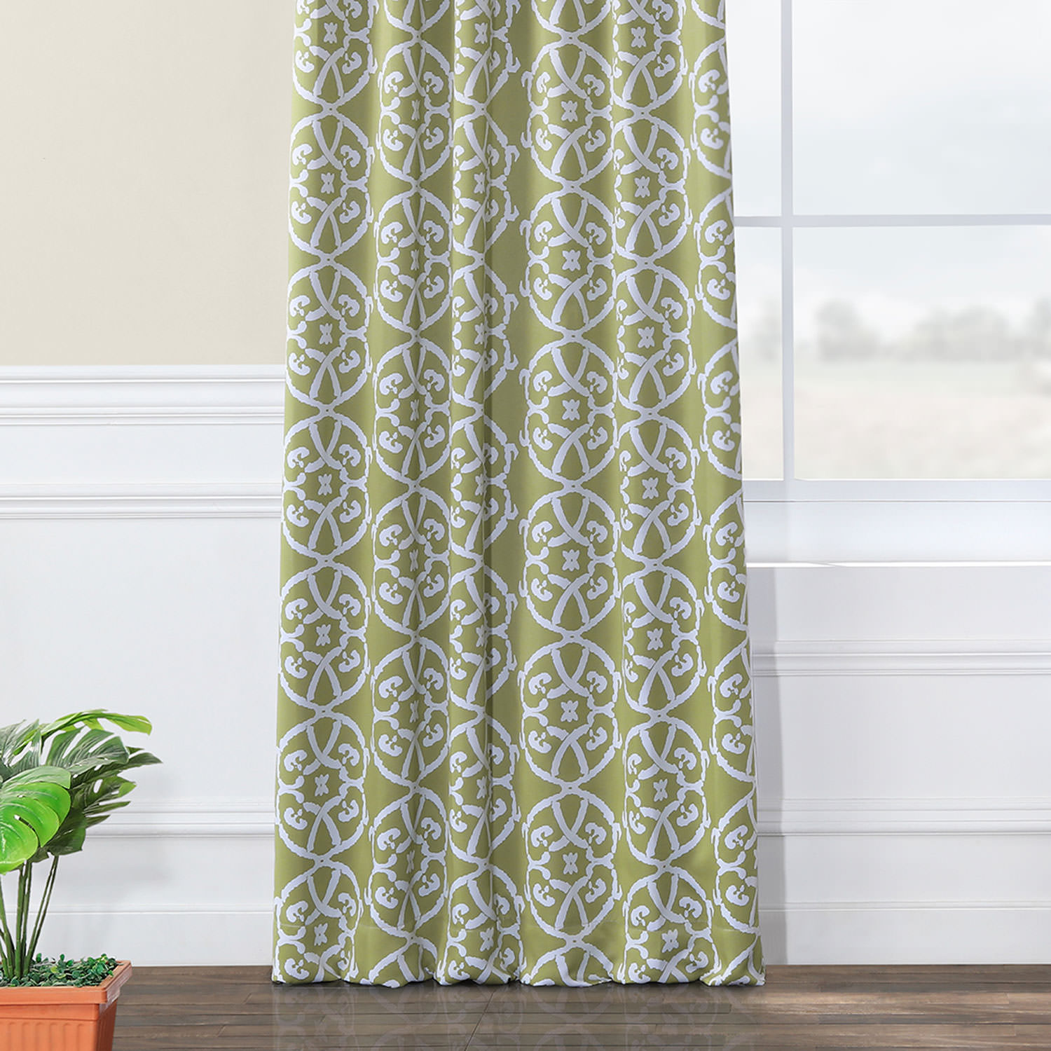 Secret Garden Leaf Green Blackout Room Darkening Curtain