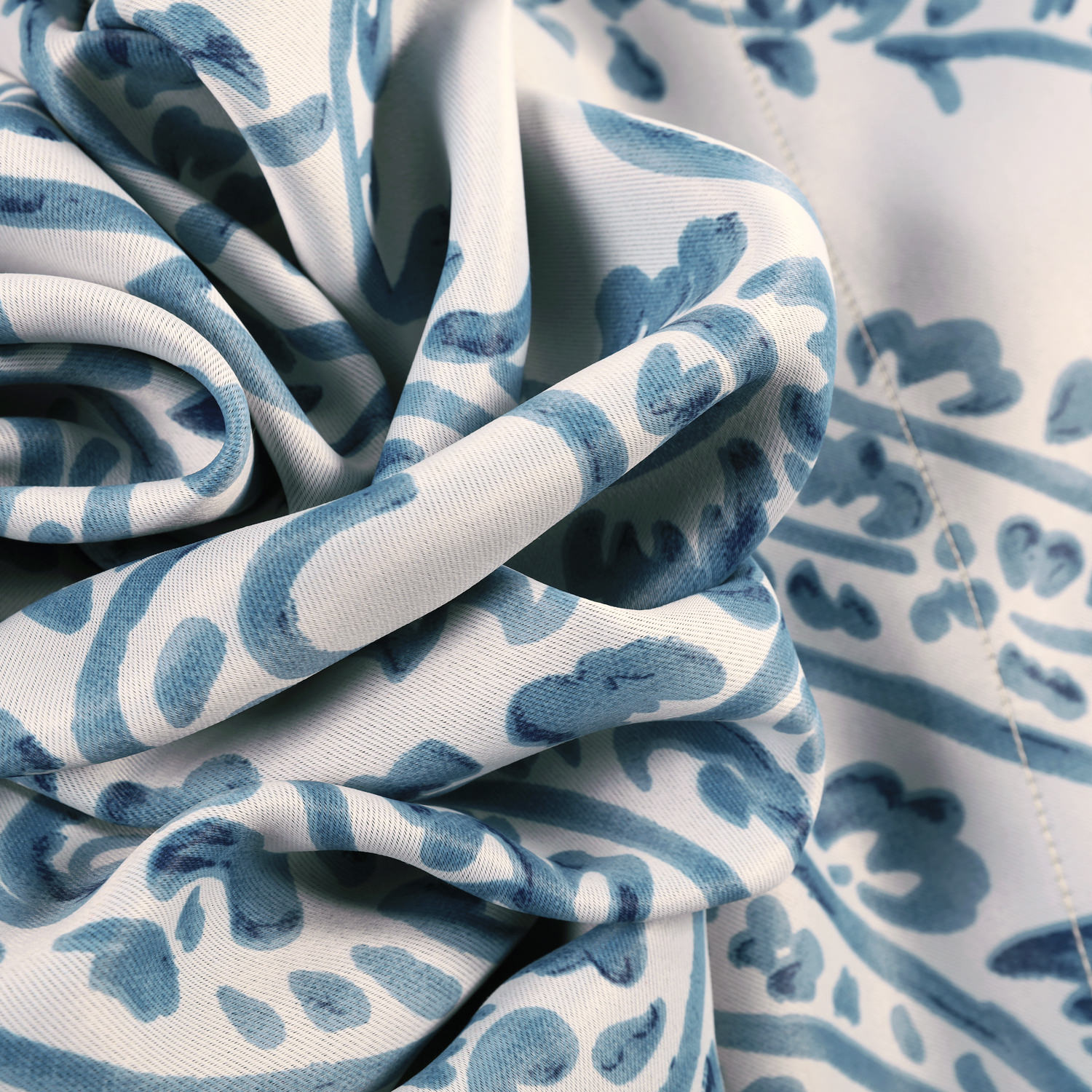 Tea Time China Blue Blackout Room Darkening Swatch