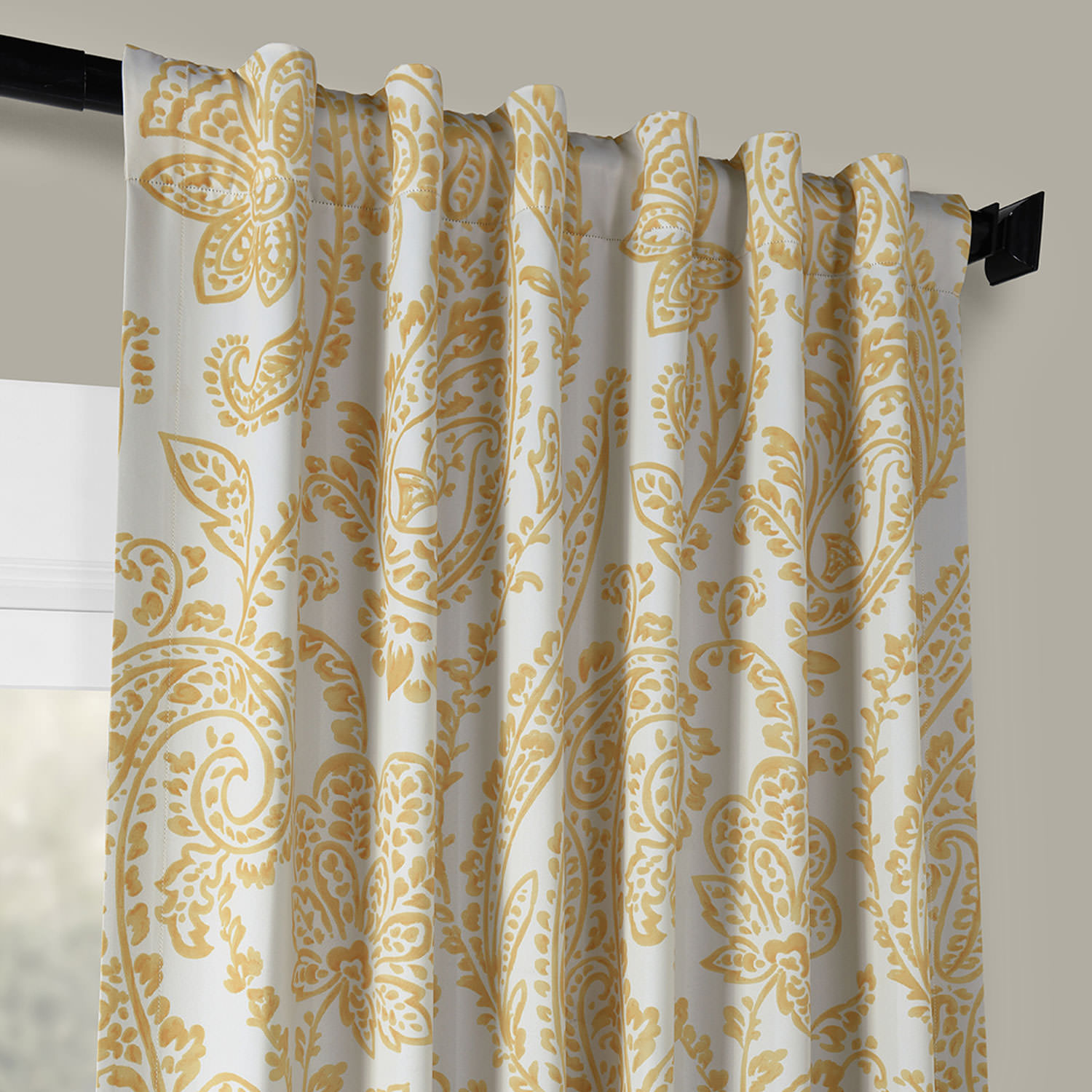 Tea Time Yellow Gold Blackout Room Darkening Curtain