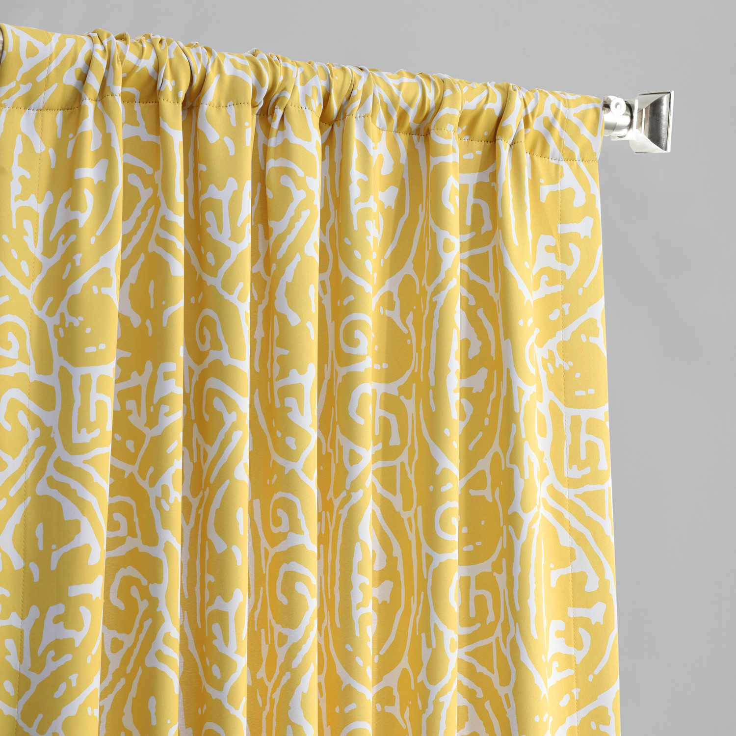 Abstract Misted Yellow Blackout Room Darkening Curtain